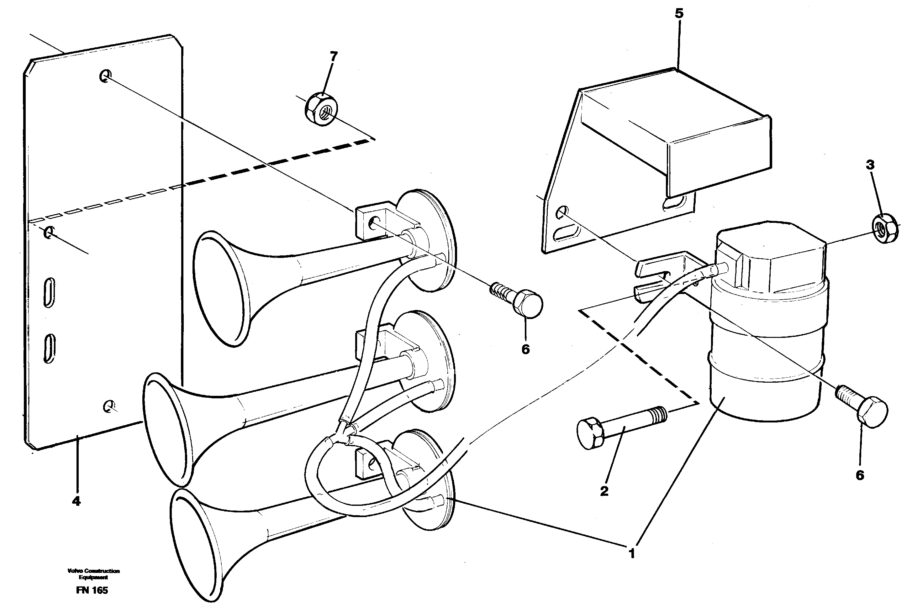 Compressor horn — volvo parts diagram