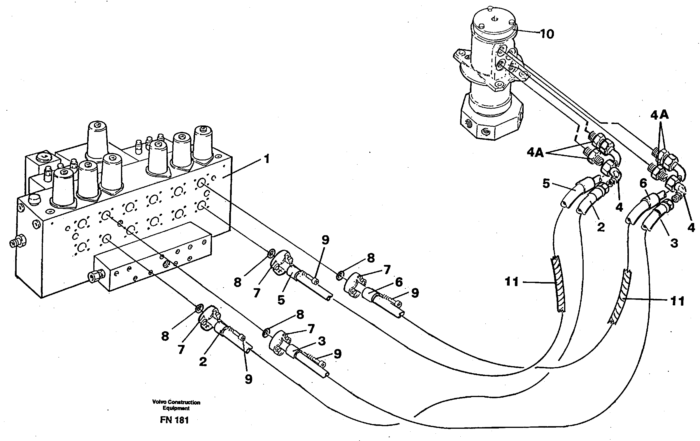 Hydraulic system, travel — volvo parts diagram