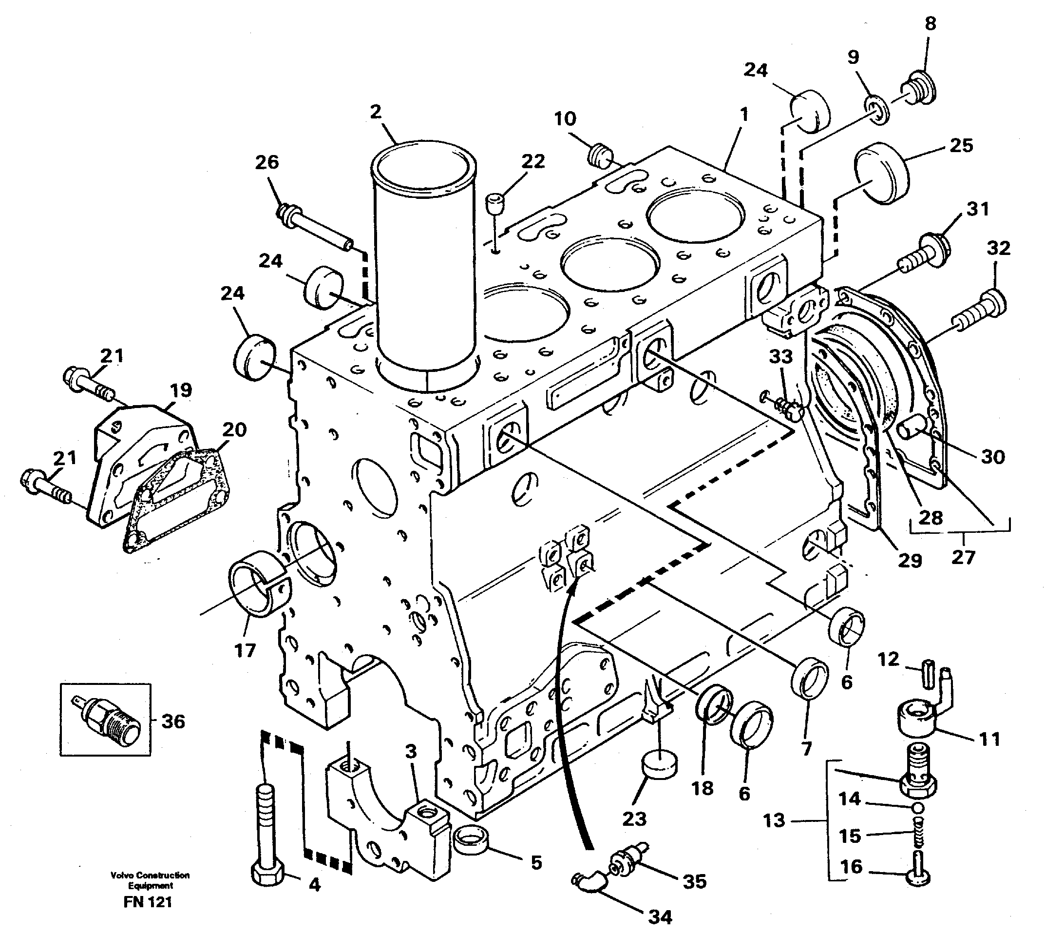Cylinder block — volvo parts diagram