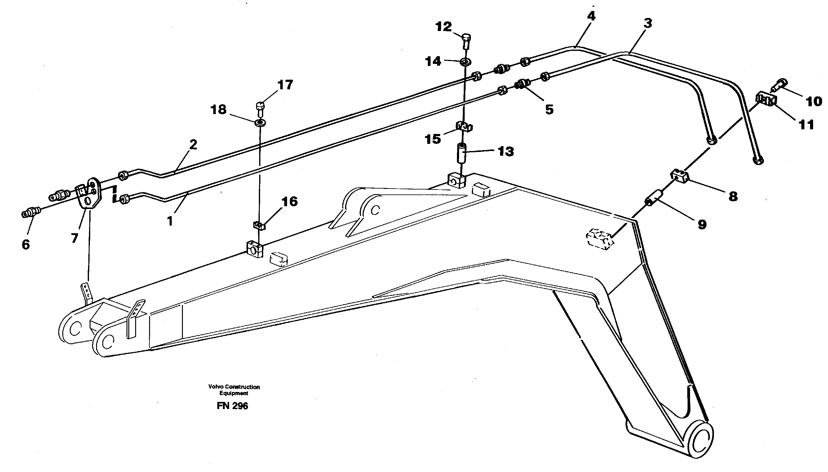 Grab equipment, boom 4,9m  14259586 — volvo parts diagram