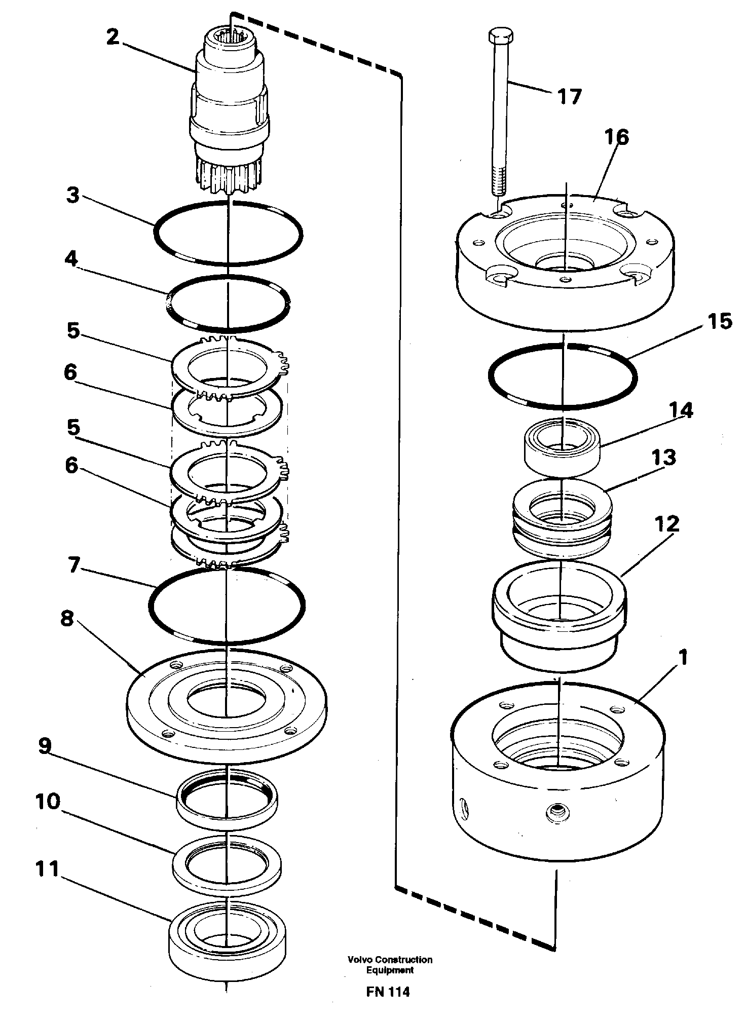 Slewing brake — volvo parts diagram
