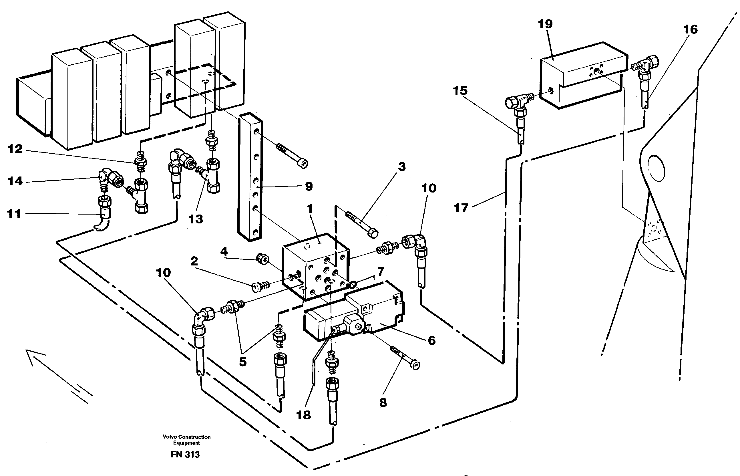 Grab hydraulics in base machine  14341340 — volvo parts diagram
