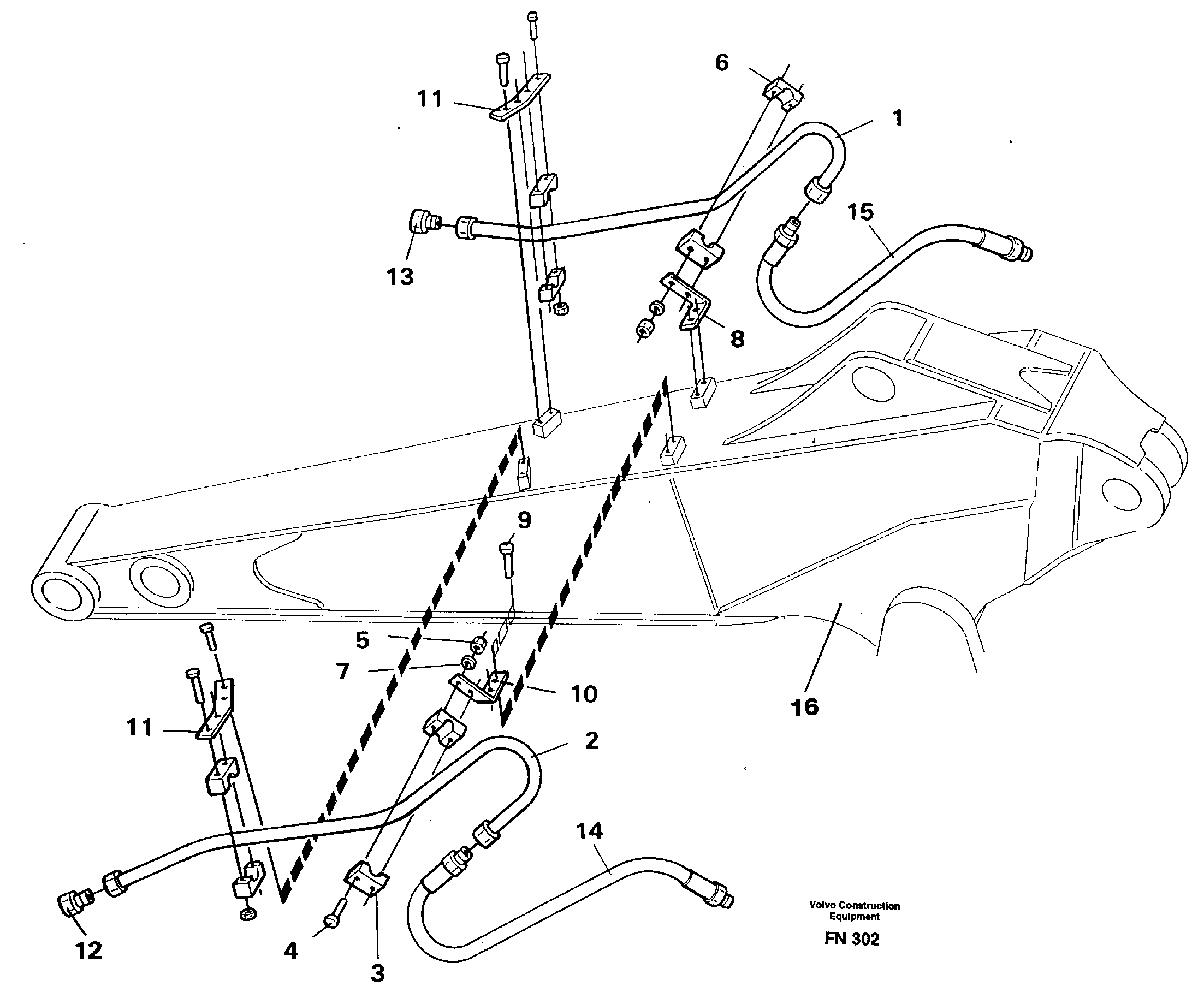 Hammer equipment, dipper arm, 2.0 m/2.4 m  14262399 14253358 — volvo parts diagram