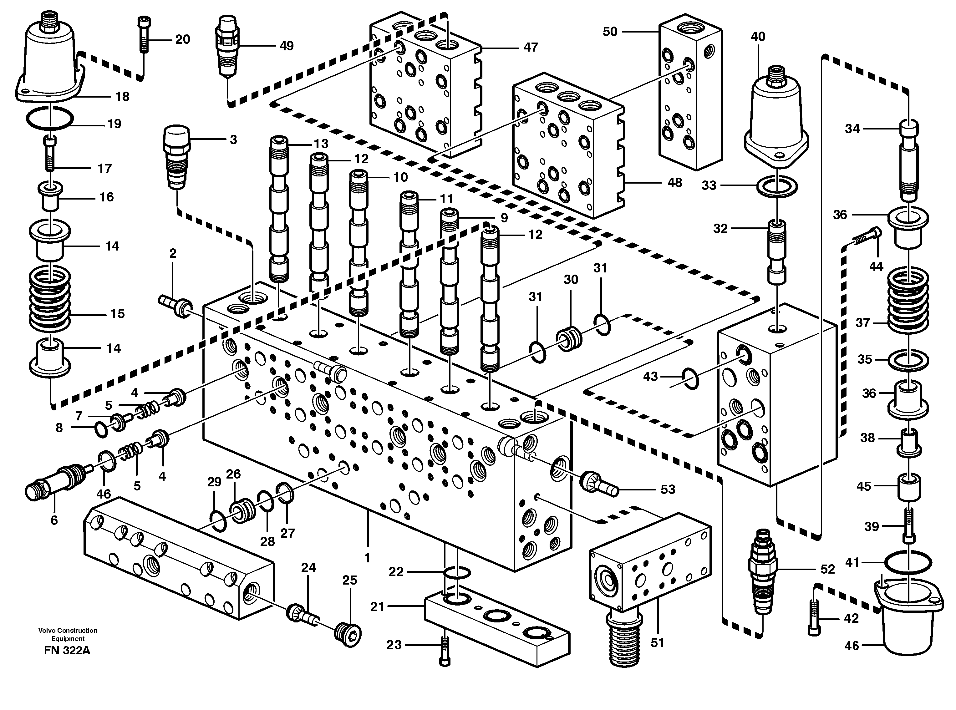 Main valve assembly, valves — volvo parts diagram