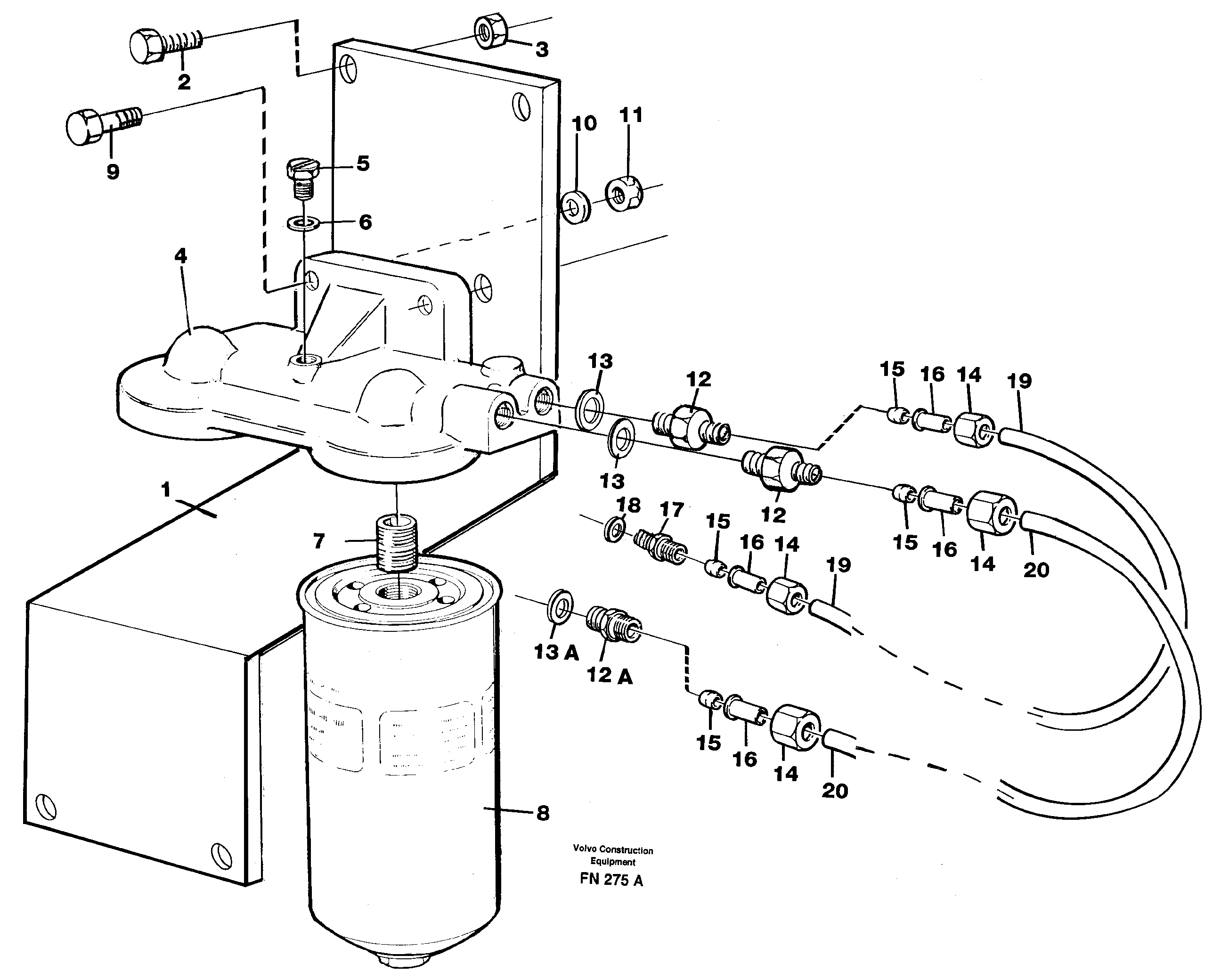 Extra fuel filter  14261108 — volvo parts diagram