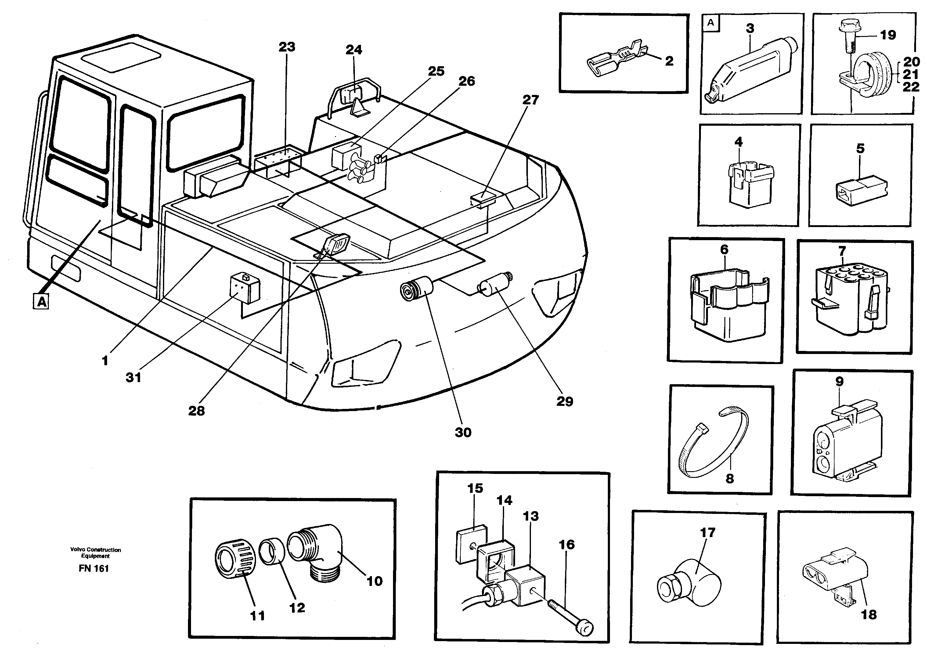 Cable harness, upper section — volvo parts diagram
