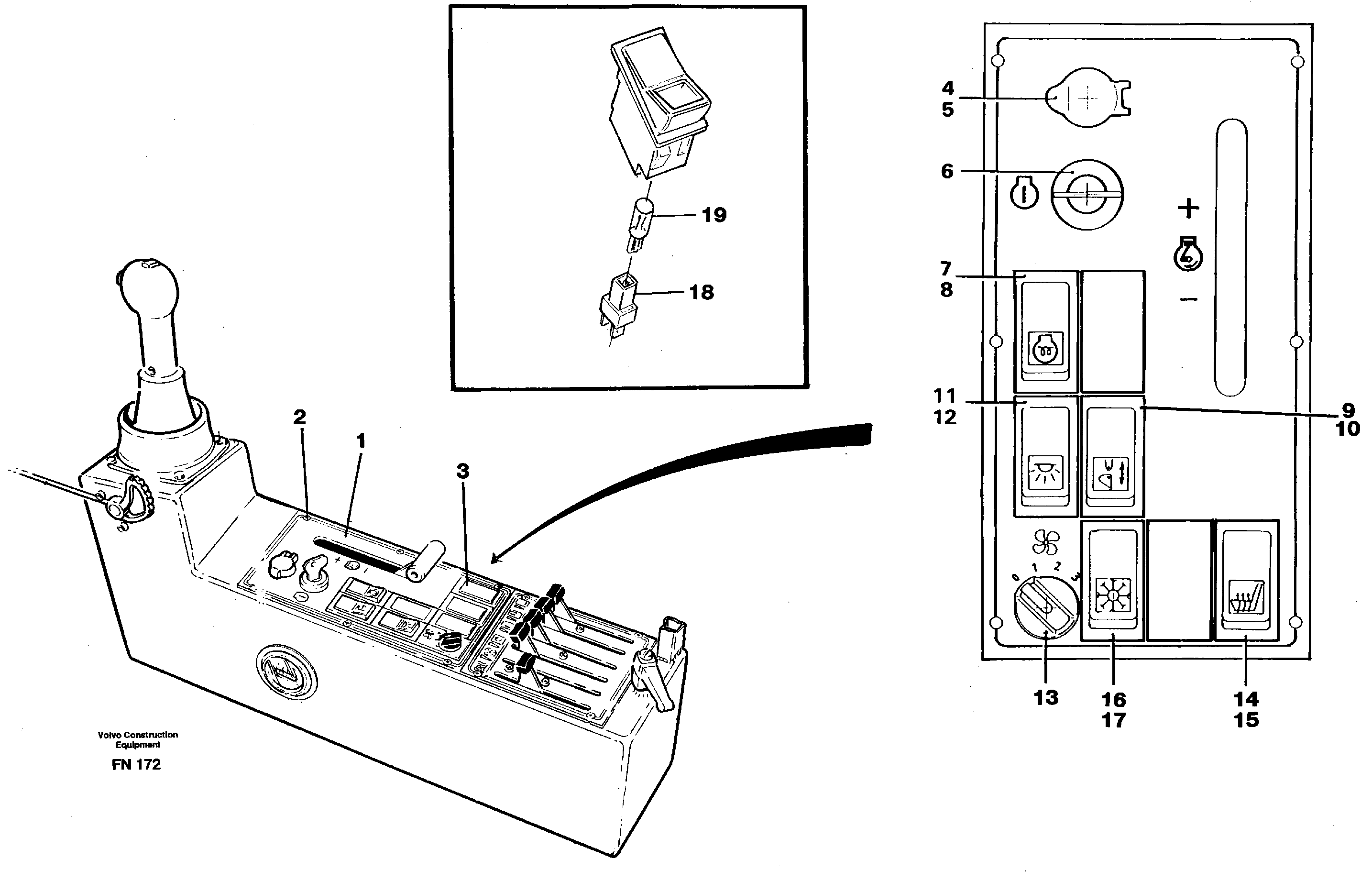 Control panel — volvo parts diagram