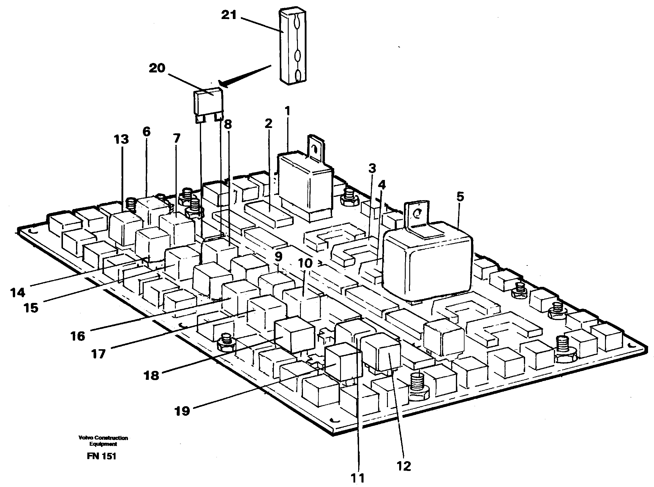Electrical distribution unit, relay — volvo parts diagram