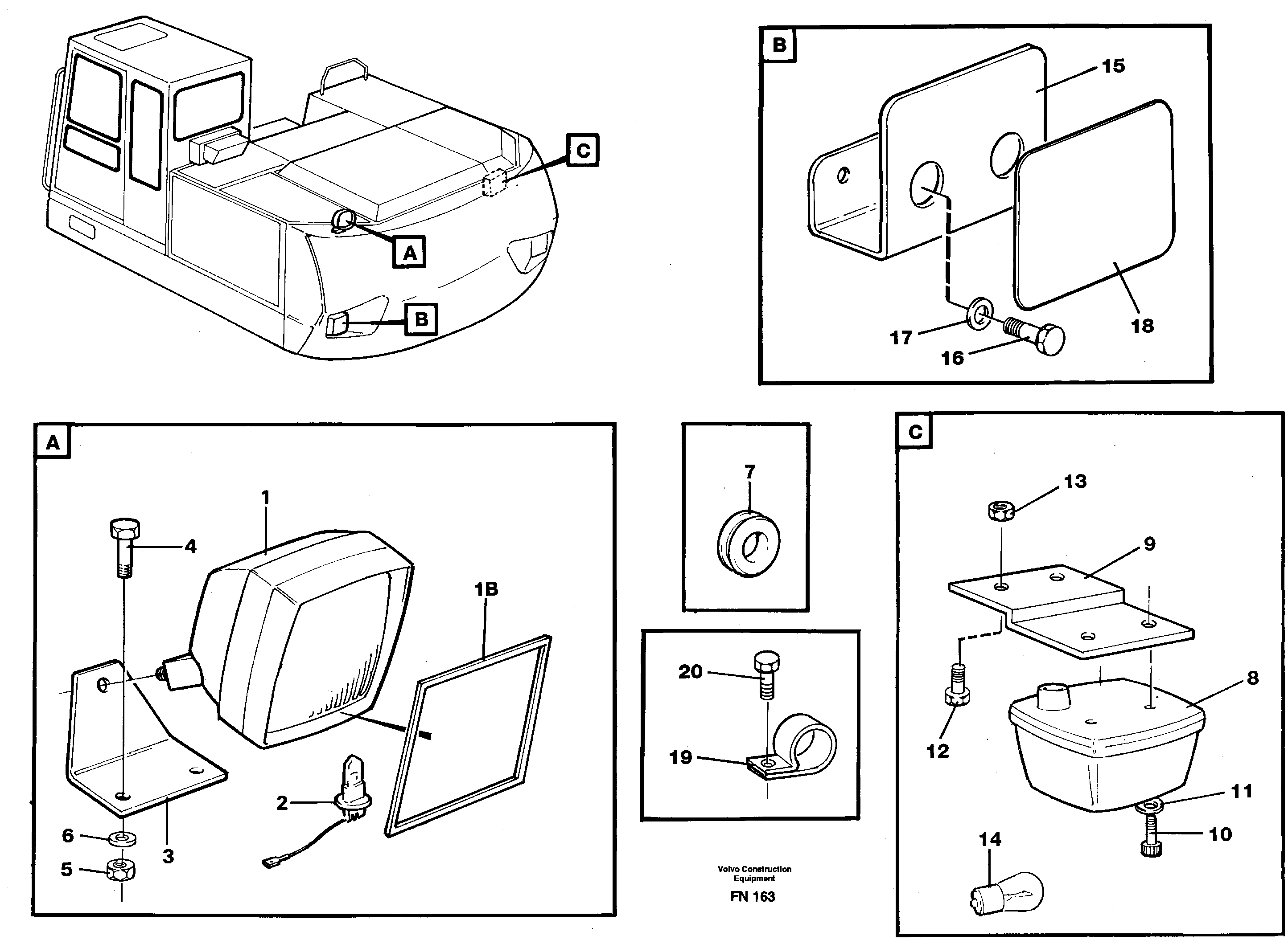 Lighting, rear — volvo parts diagram