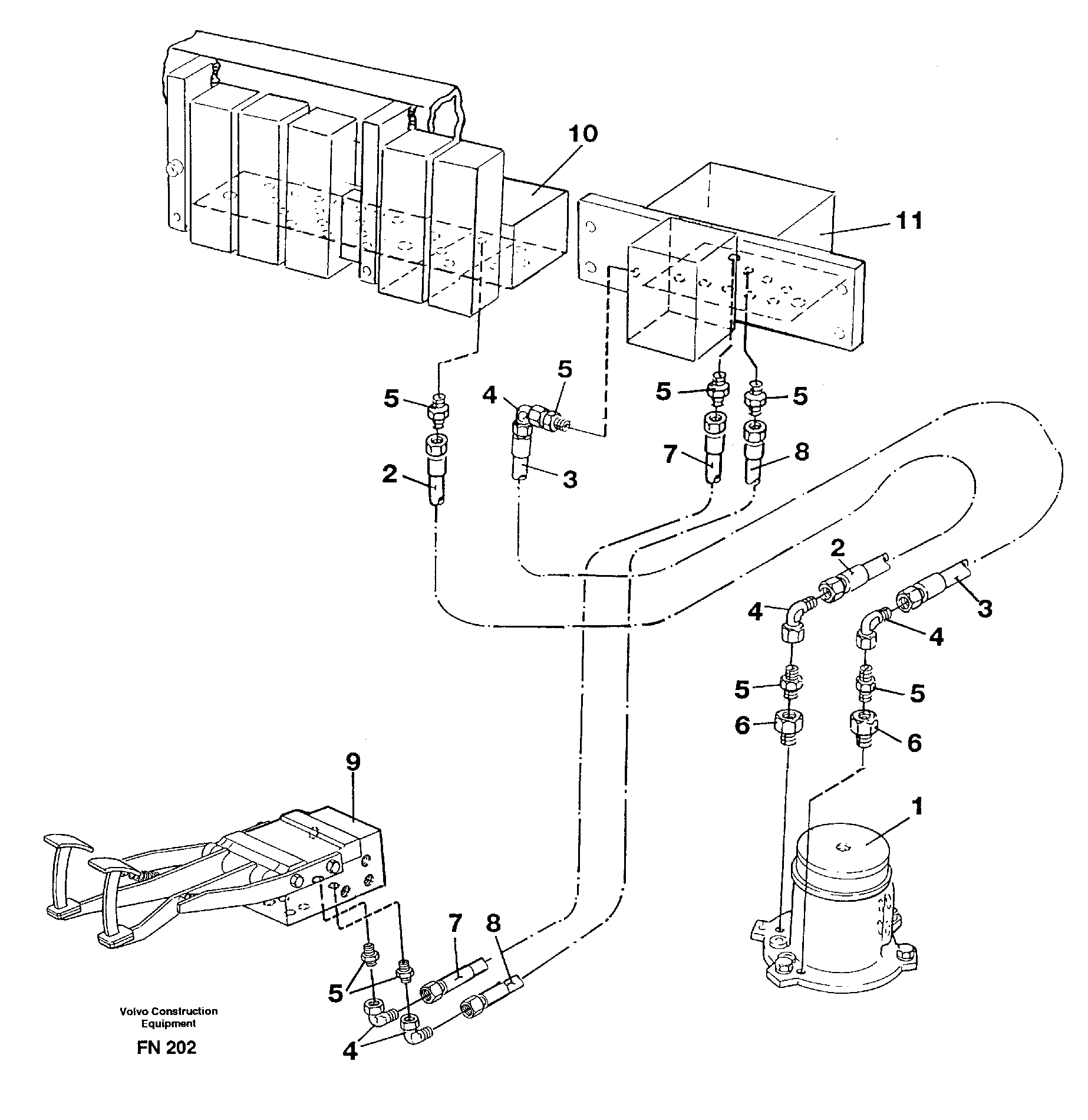 Servo hyraulics, travel brake, high speed travel — volvo parts diagram