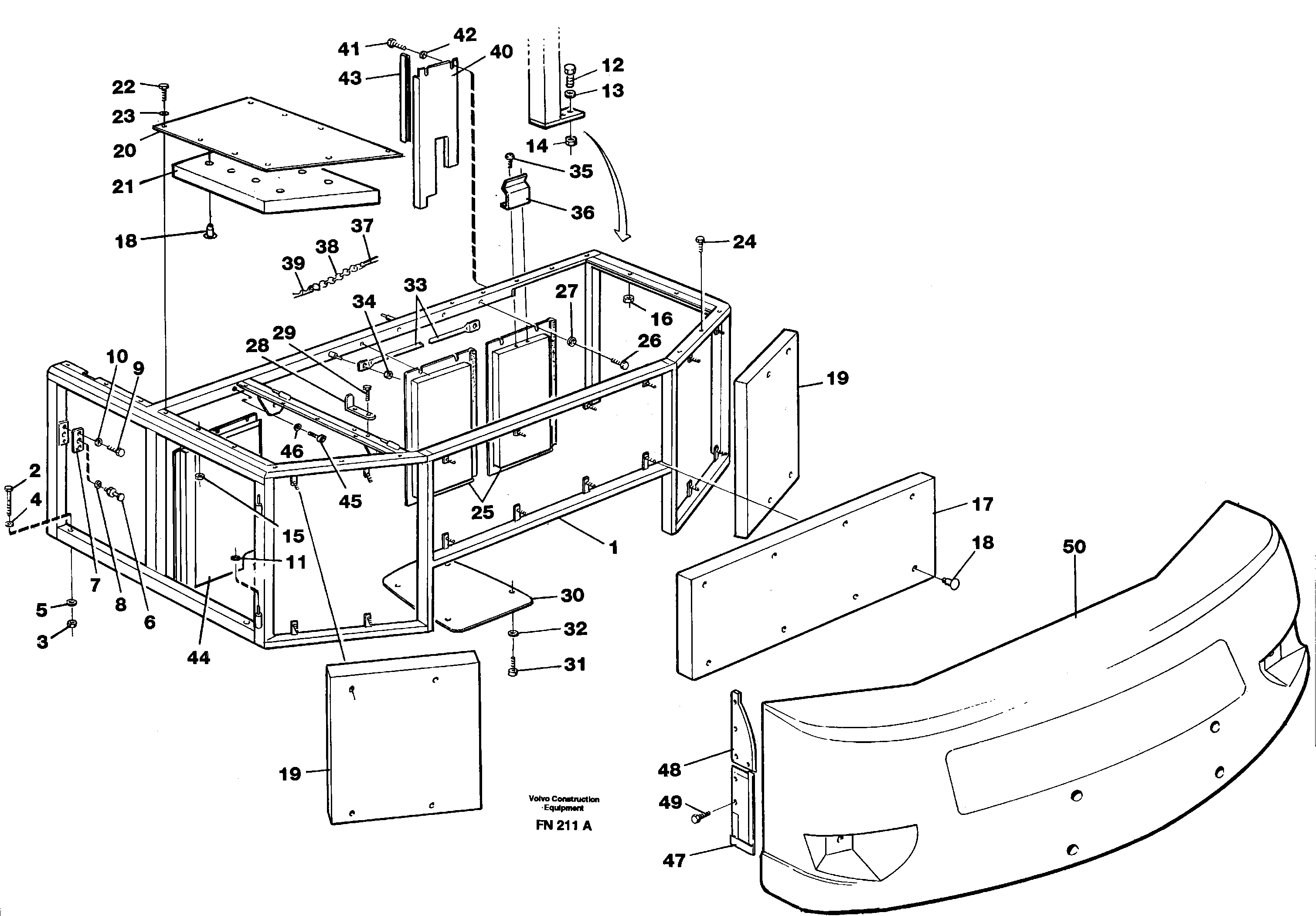 Support, cover plates, rear — volvo parts diagram