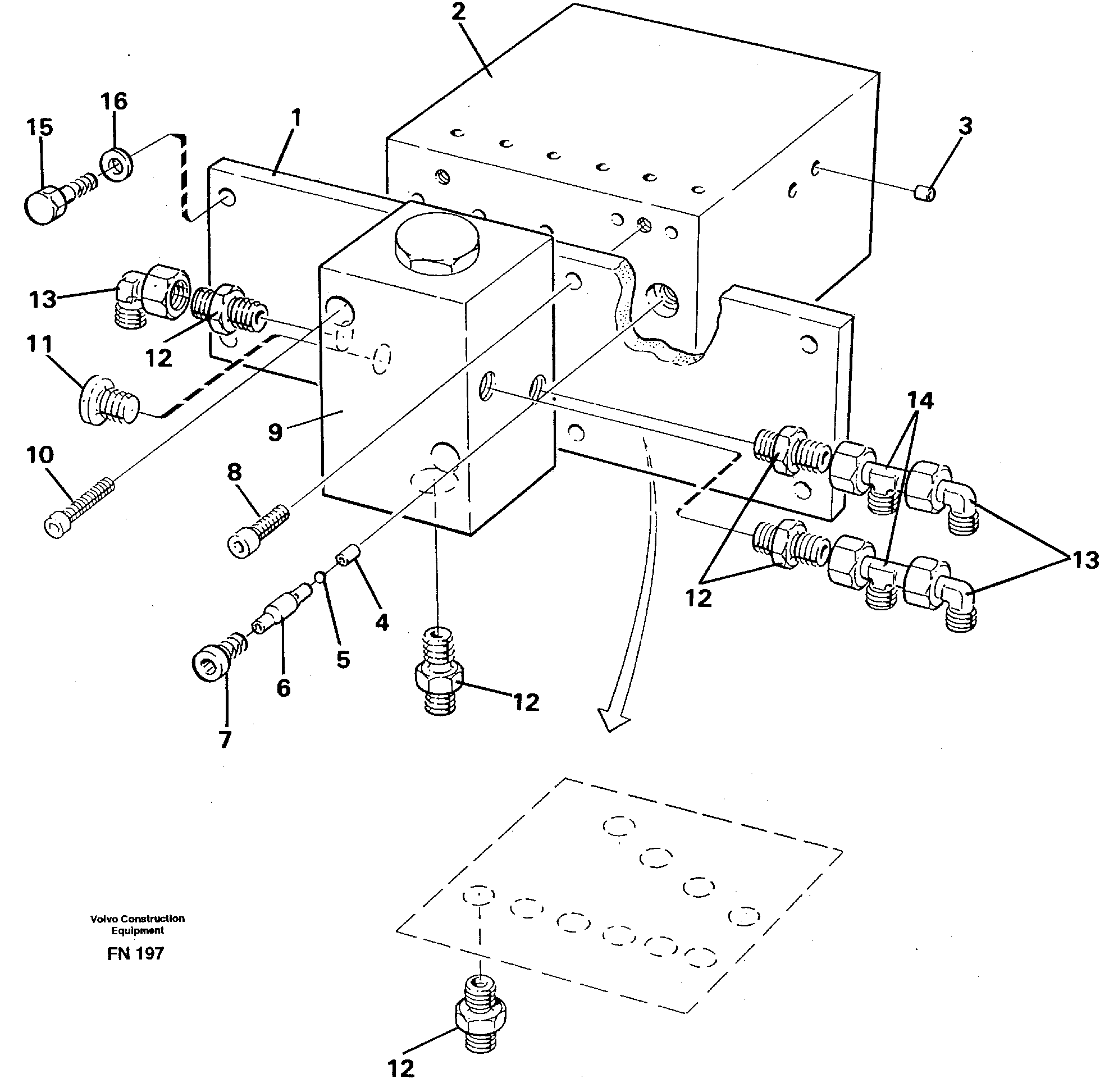 Travel valve bloc — volvo parts diagram