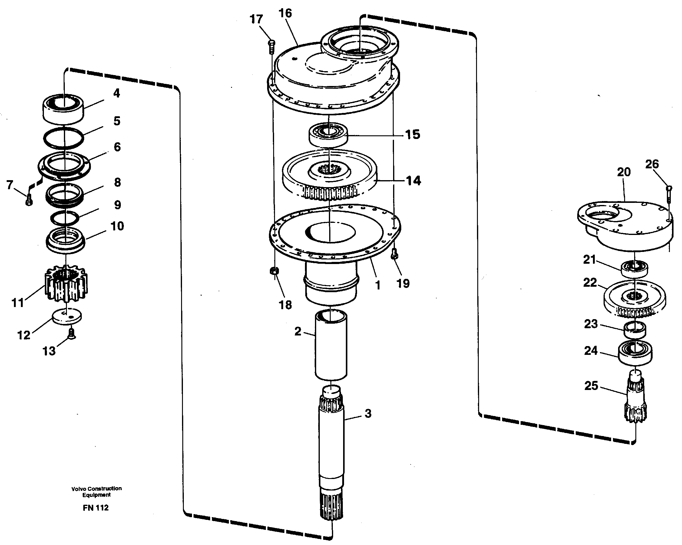 Swing gearbox — volvo parts diagram