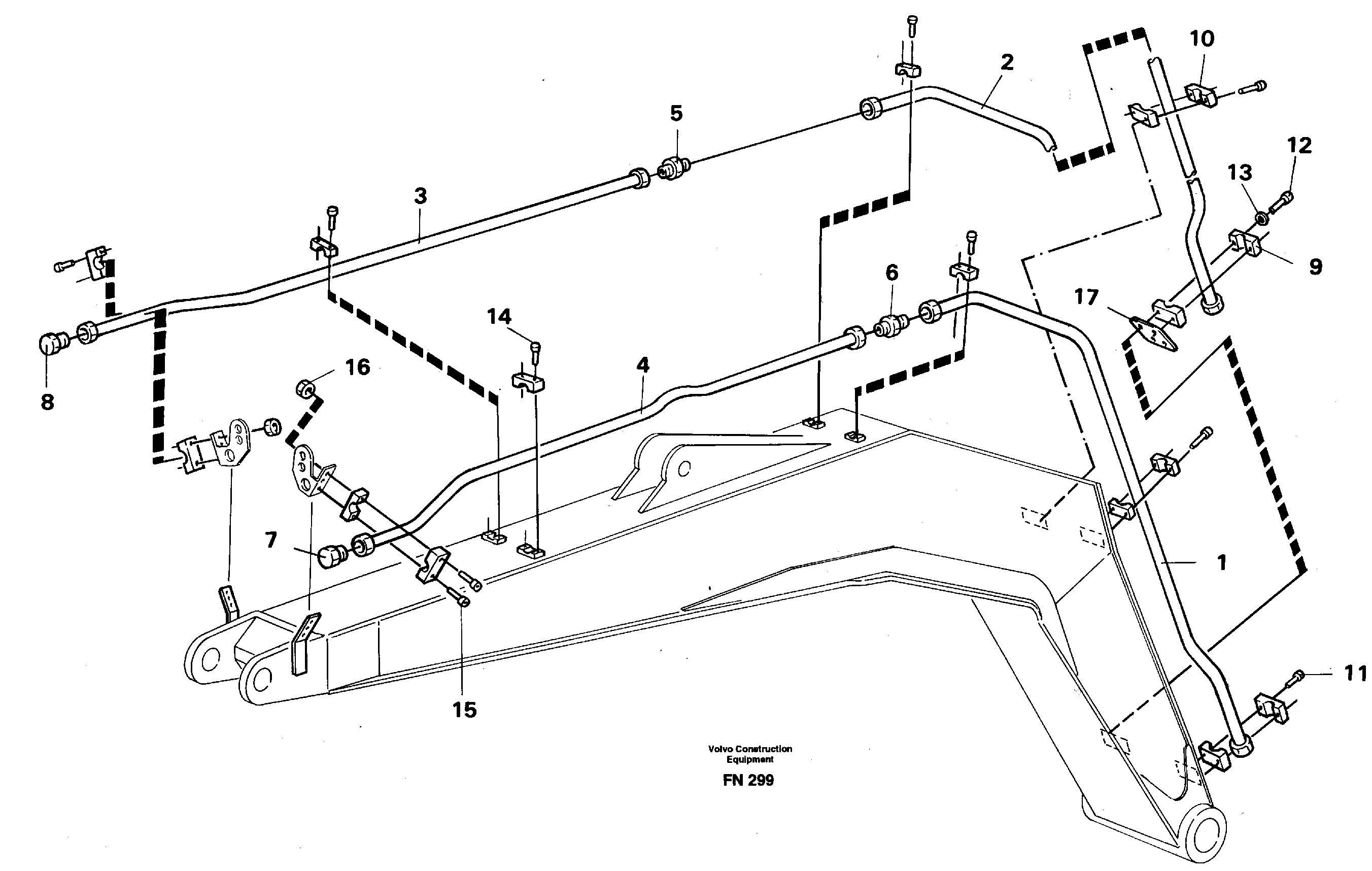 Hydraulic equipment for hammer on boom  14258770 — volvo parts diagram