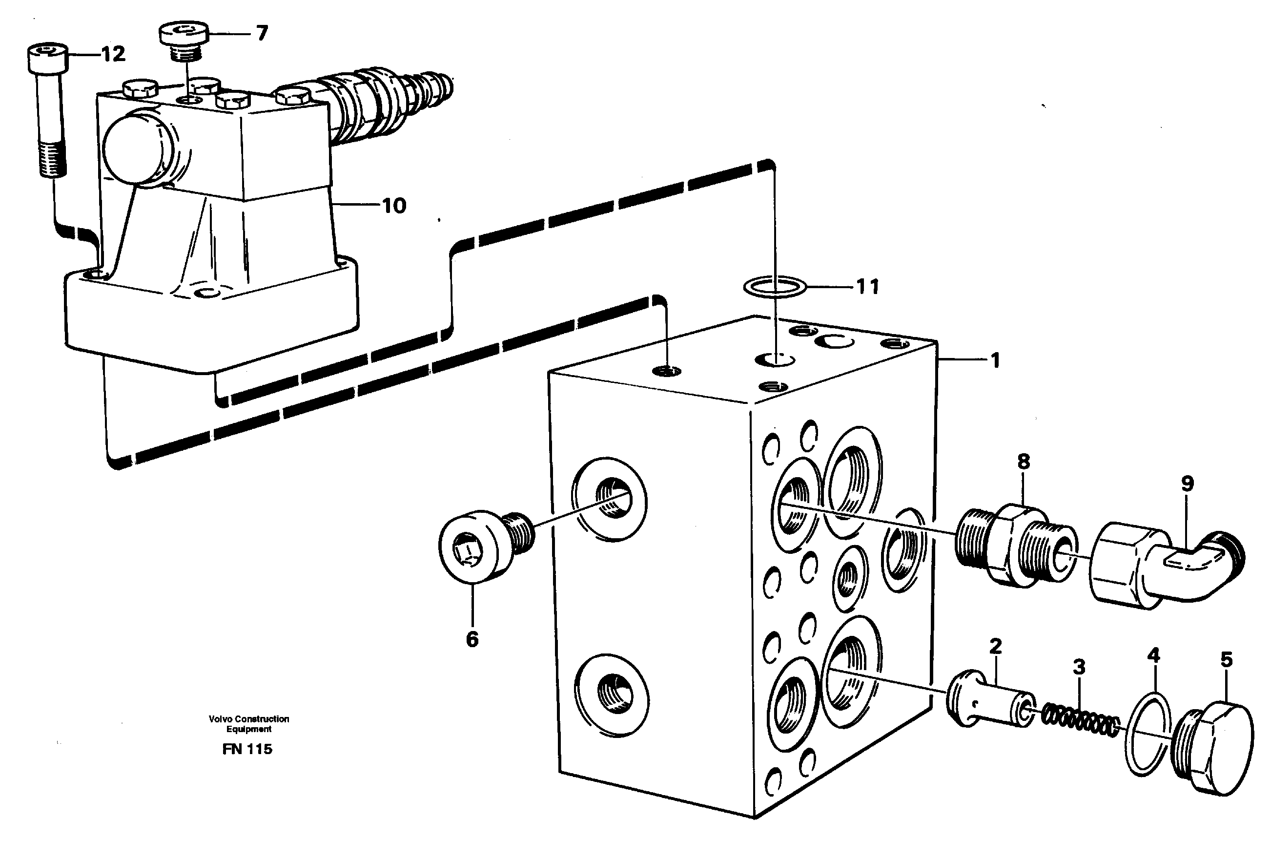 Pressure limiting valve for slew motor — volvo parts diagram