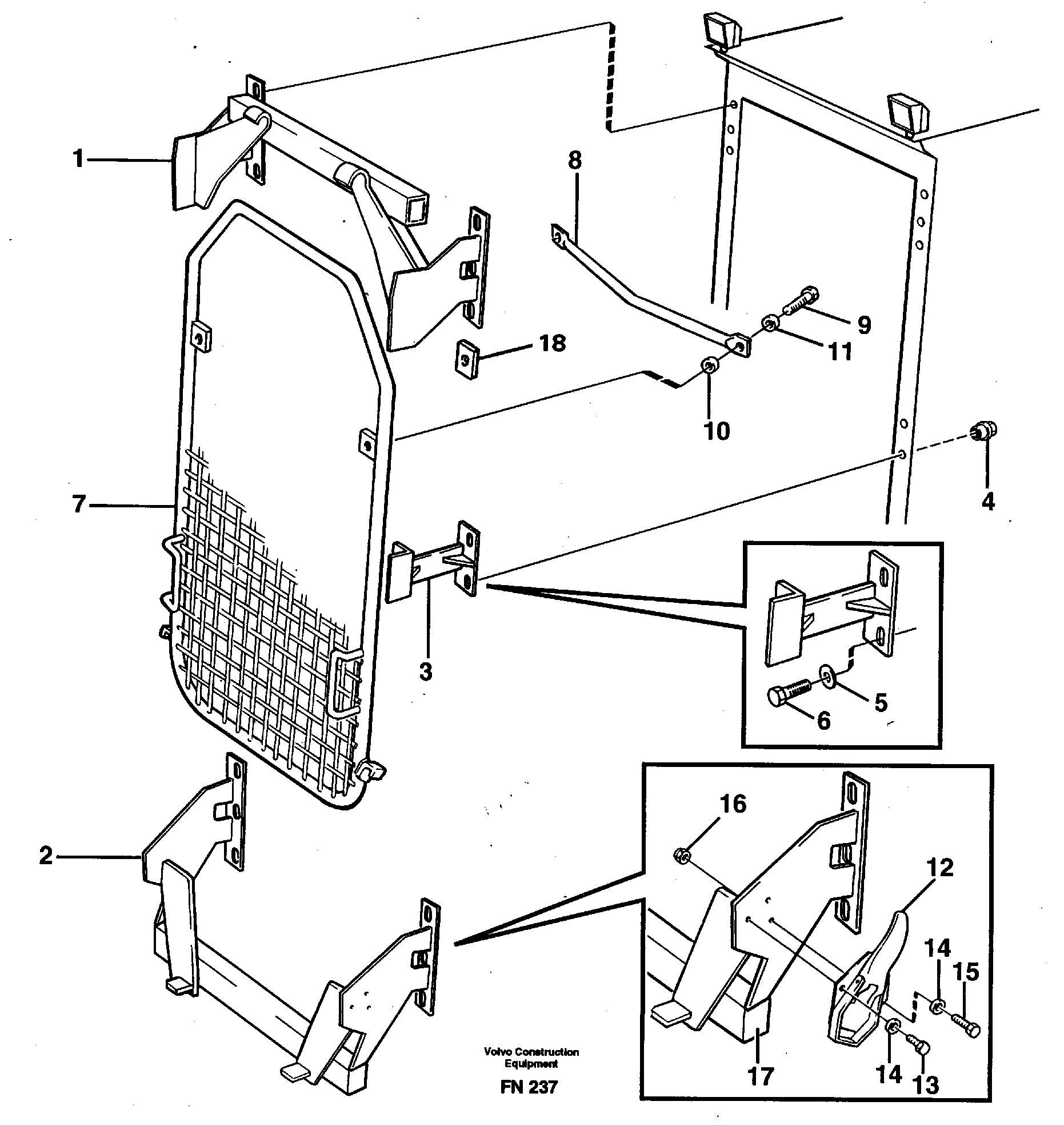 Windscreen protection  14259352 — volvo parts diagram
