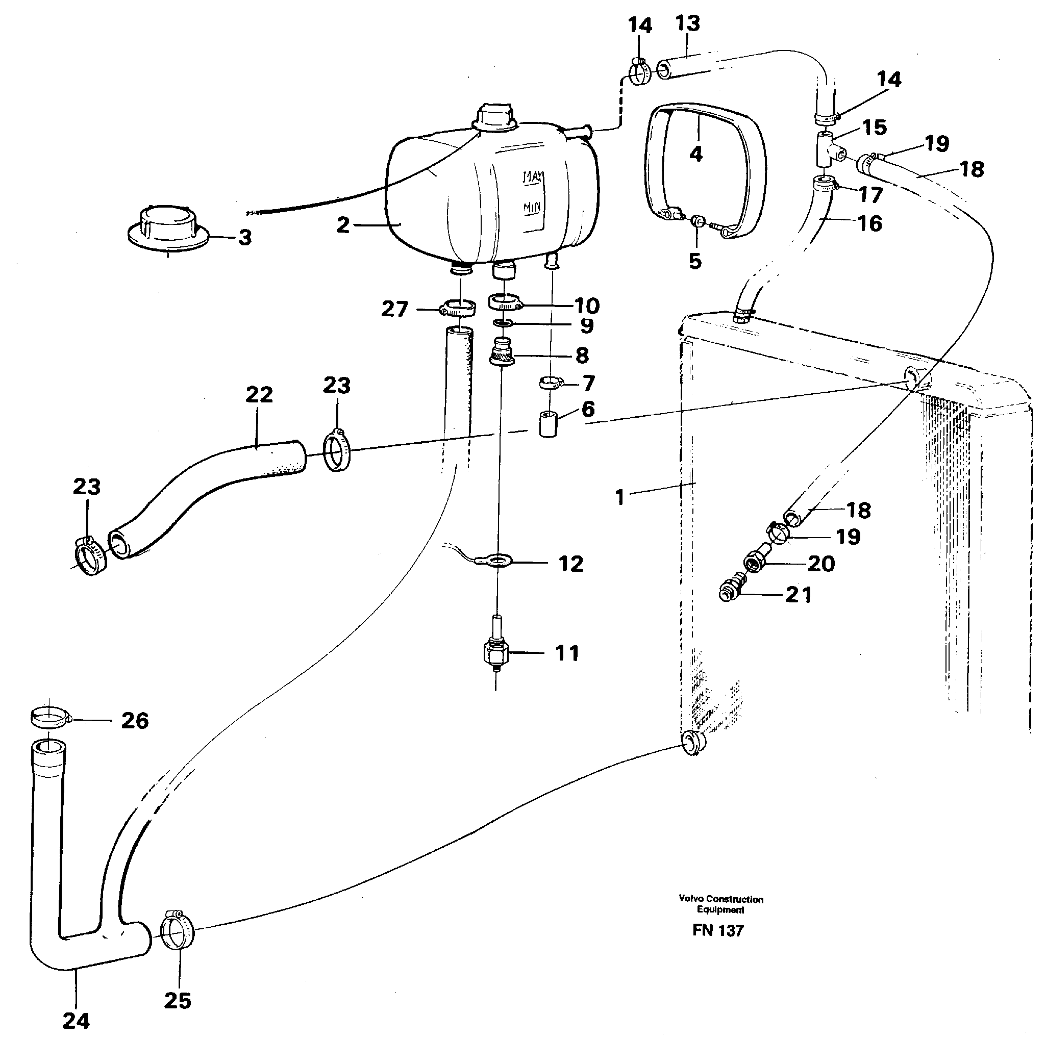 Cooling system — volvo parts diagram
