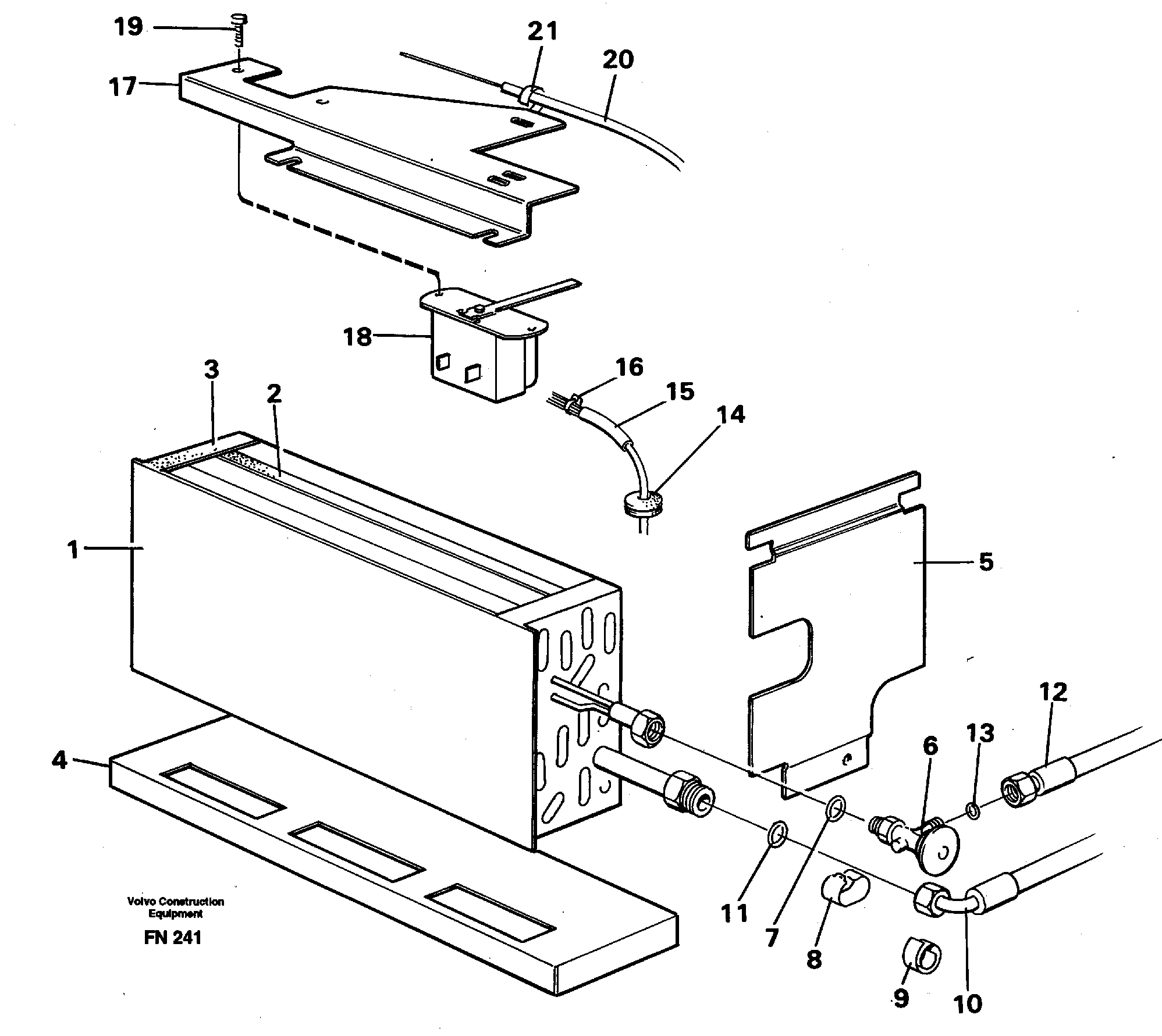 Evaporator with fitting parts Cooling agent R134 A  14268393 — volvo parts diagram