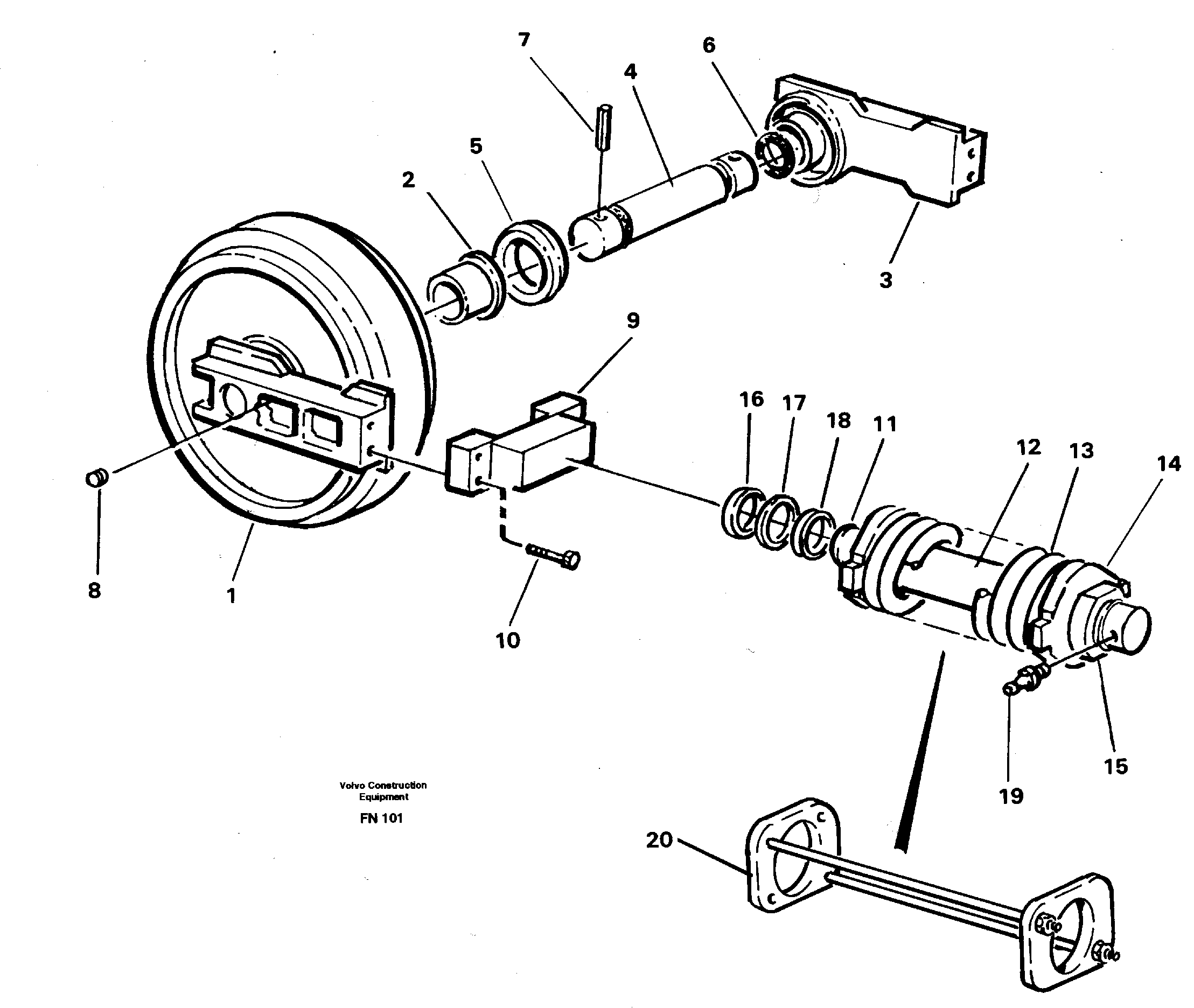Front idler, tensioning ring — volvo parts diagram