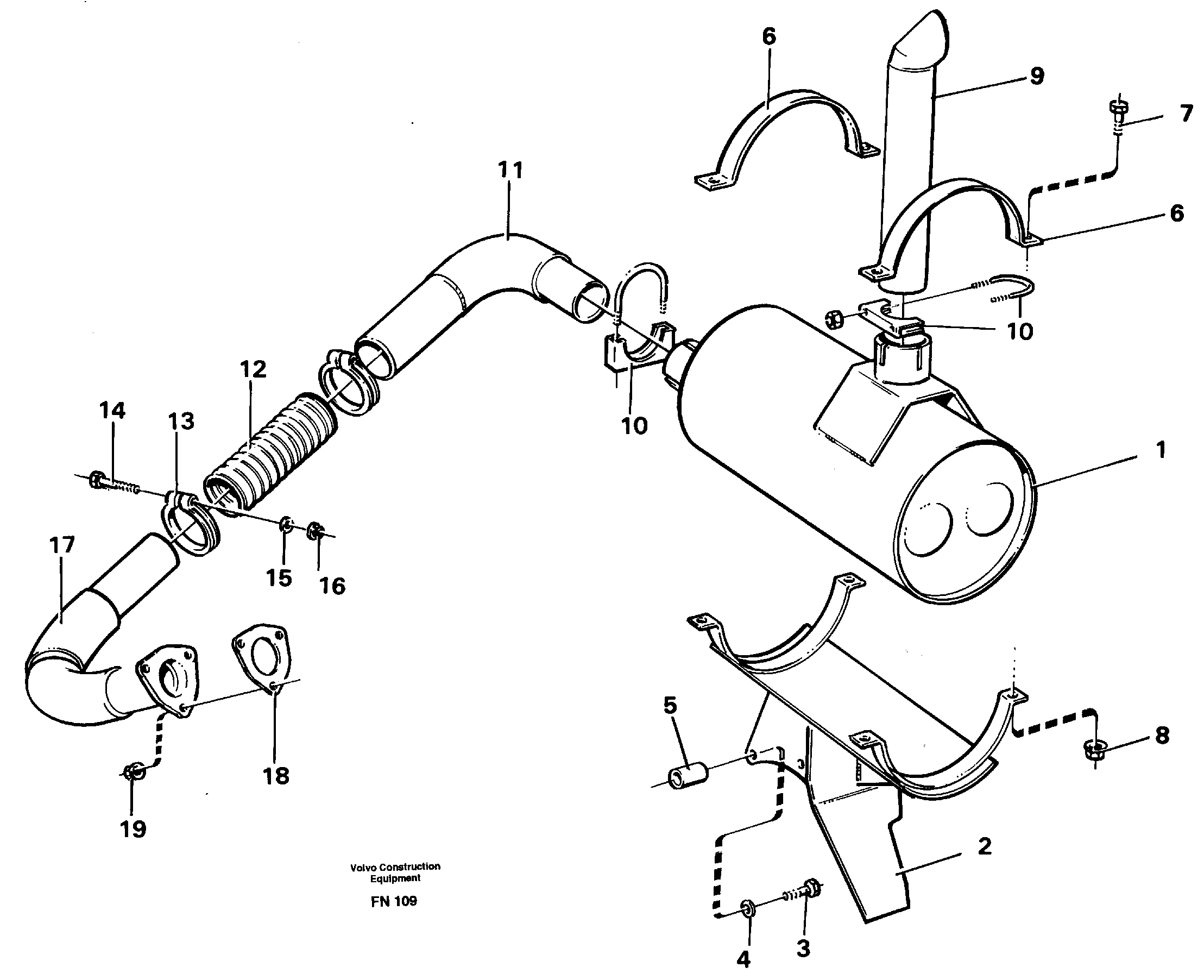 Exhaust system — volvo parts diagram