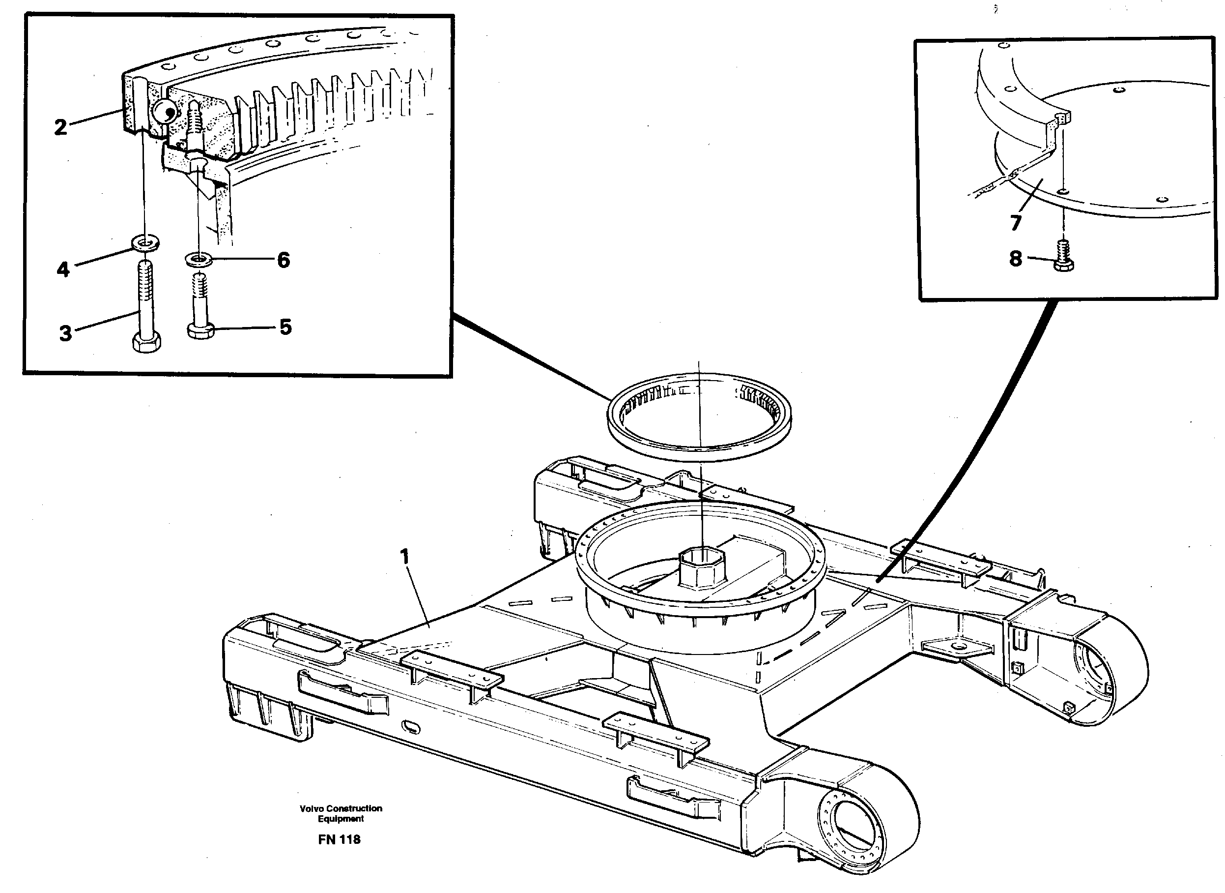 Slewing ring attachment — volvo parts diagram