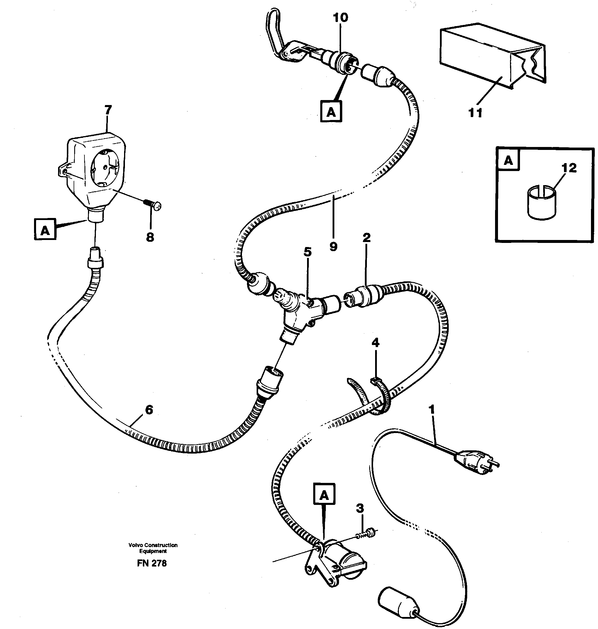 Heater outlet, engine heater  14259335 — volvo parts diagram