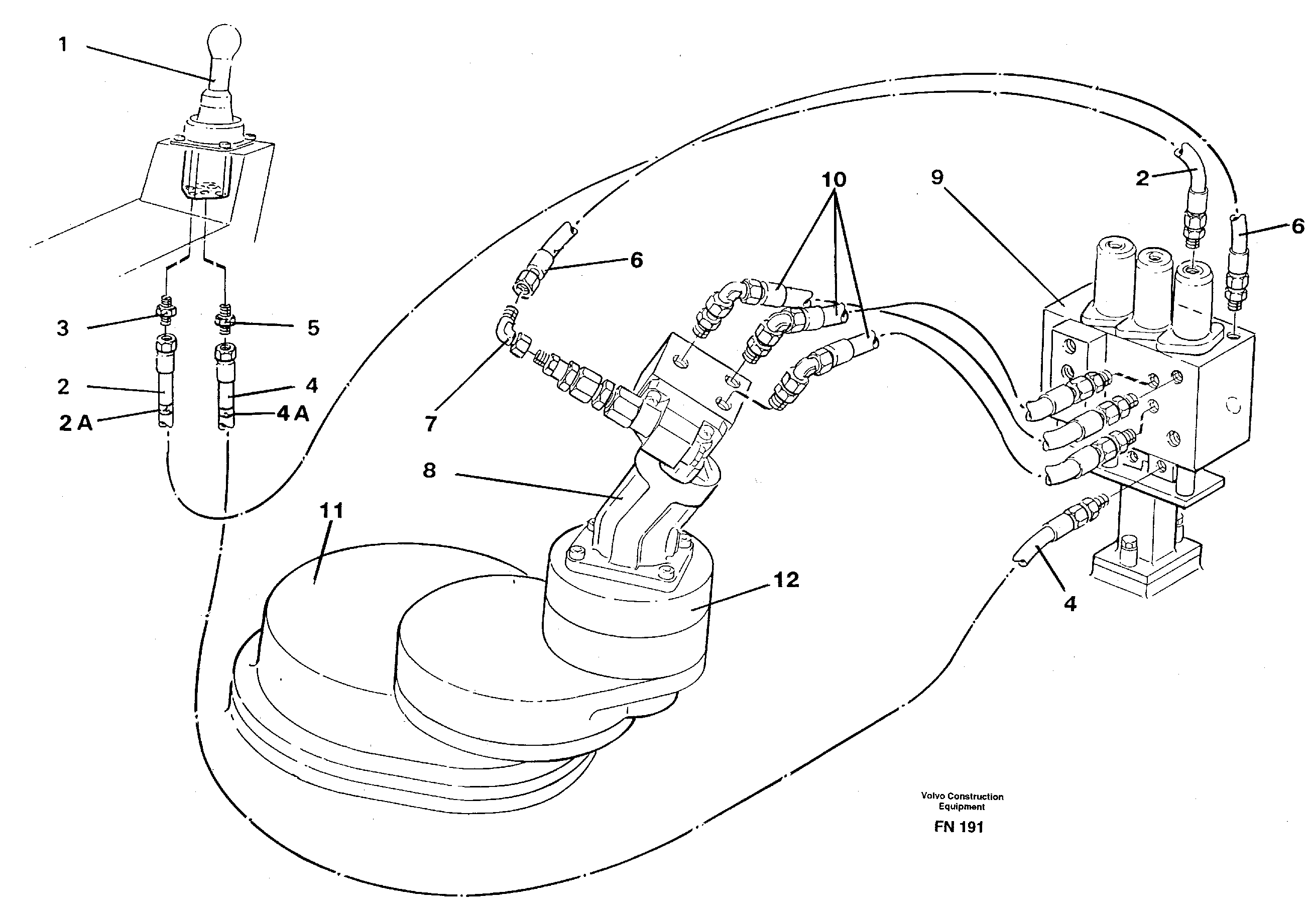 Servo hydraulics, Slewing — volvo parts diagram