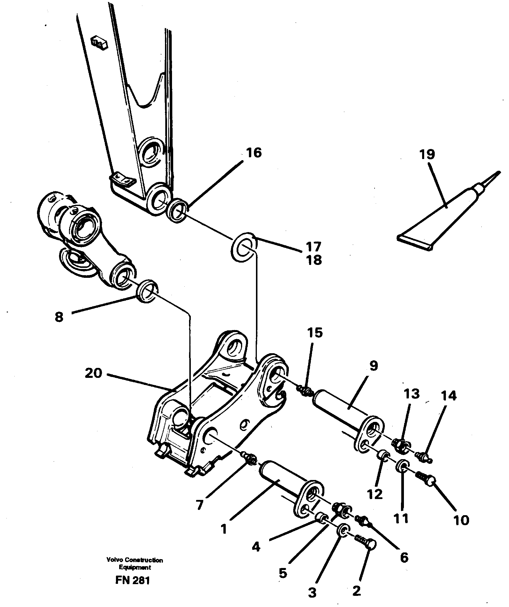 Attachements, dipper arm-quickfit — volvo parts diagram