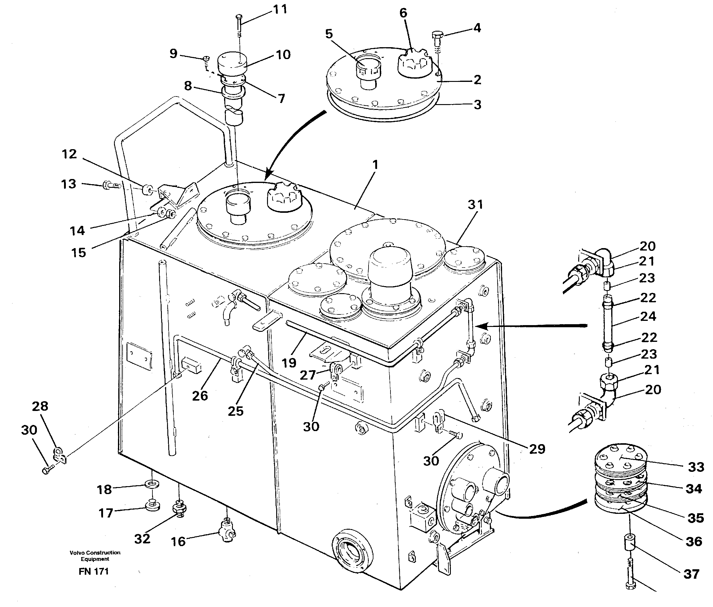 Fuel tank — volvo parts diagram