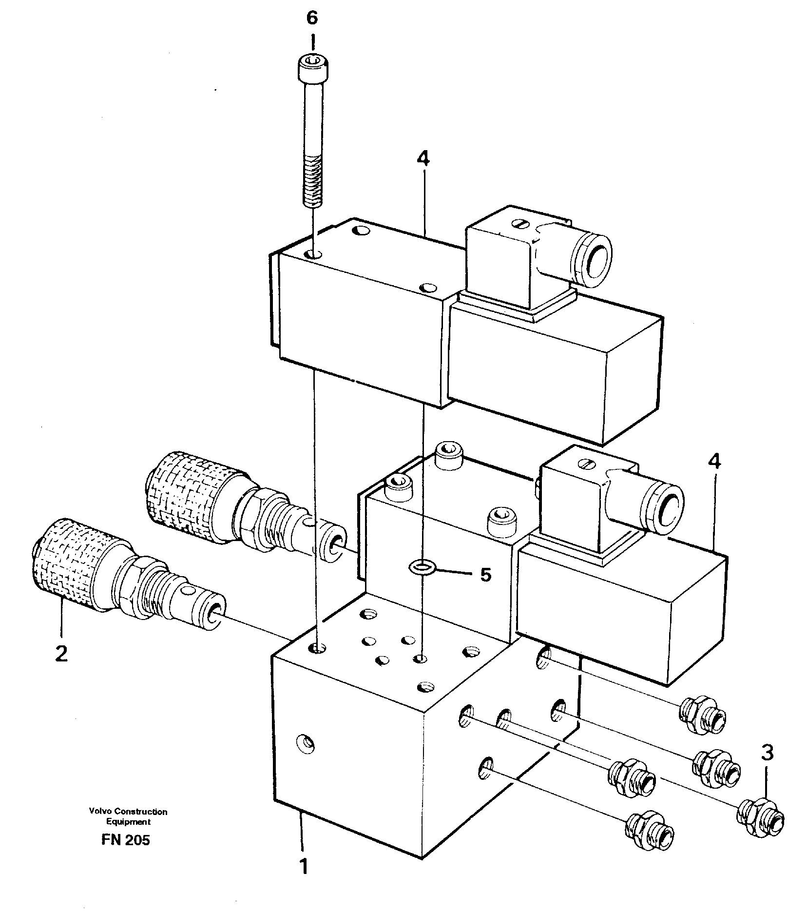 Control block for end position damp — volvo parts diagram