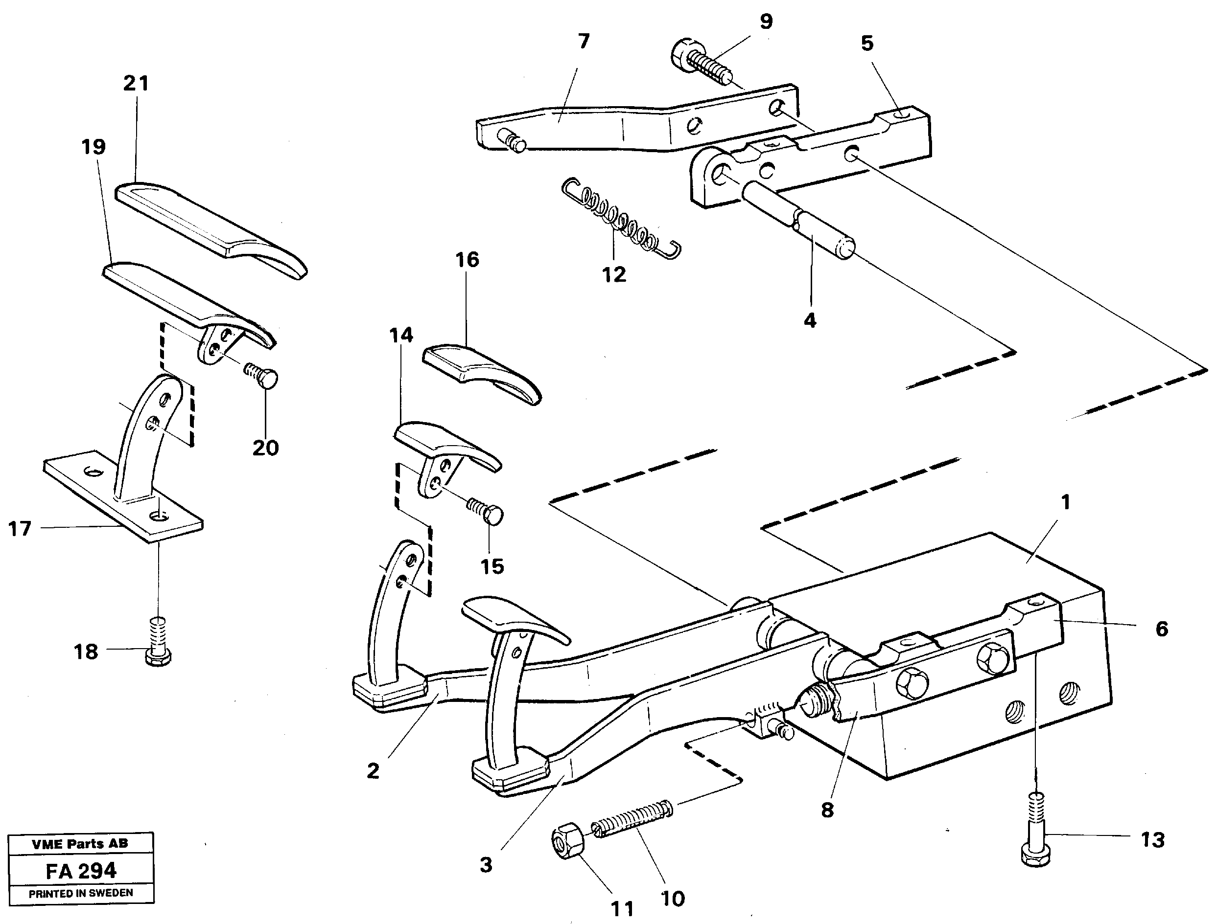 Pedal valve with foot rest — volvo parts diagram