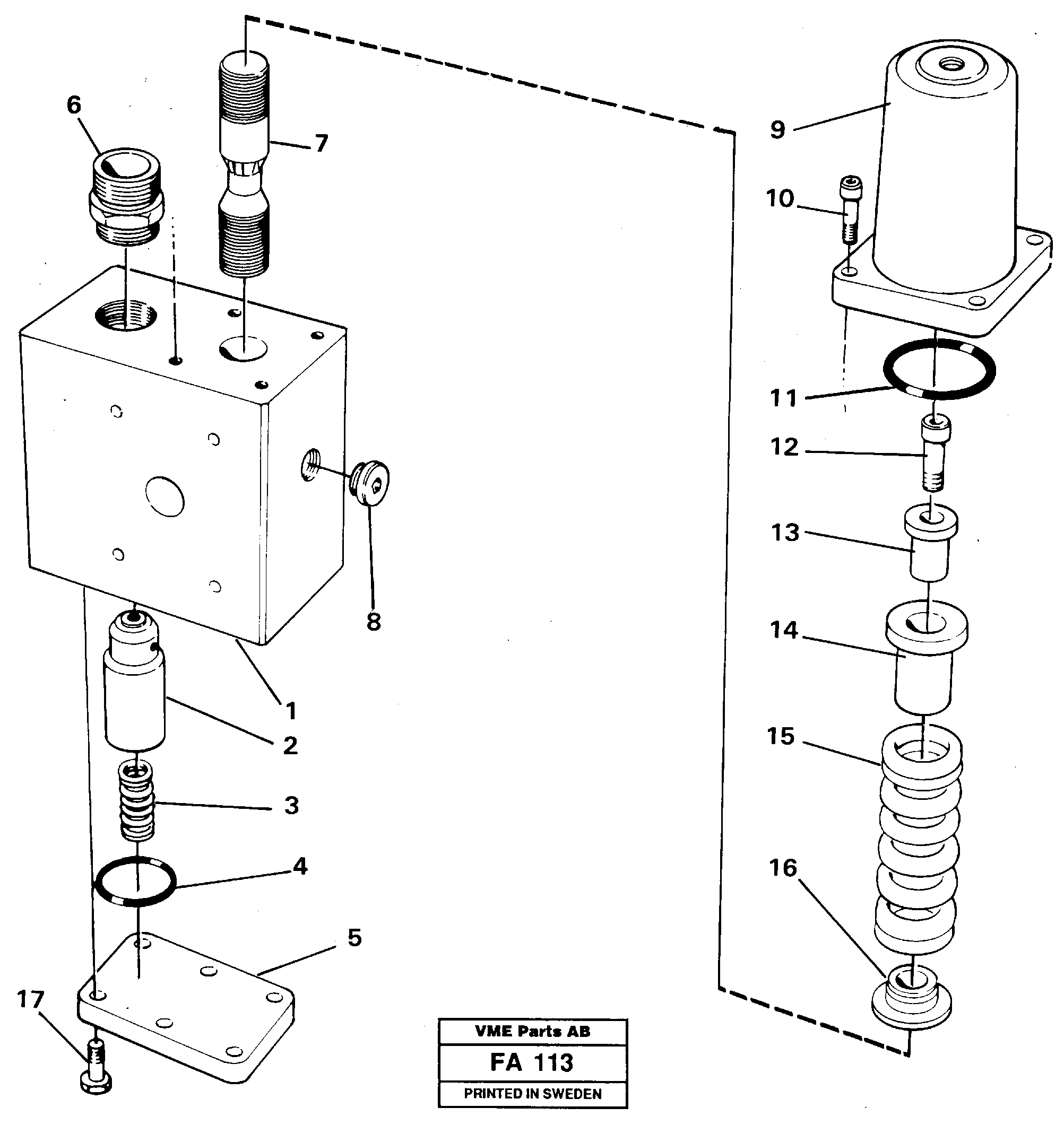 Hose rupture valve  14260953, 14260954, 14261001 — volvo parts diagram