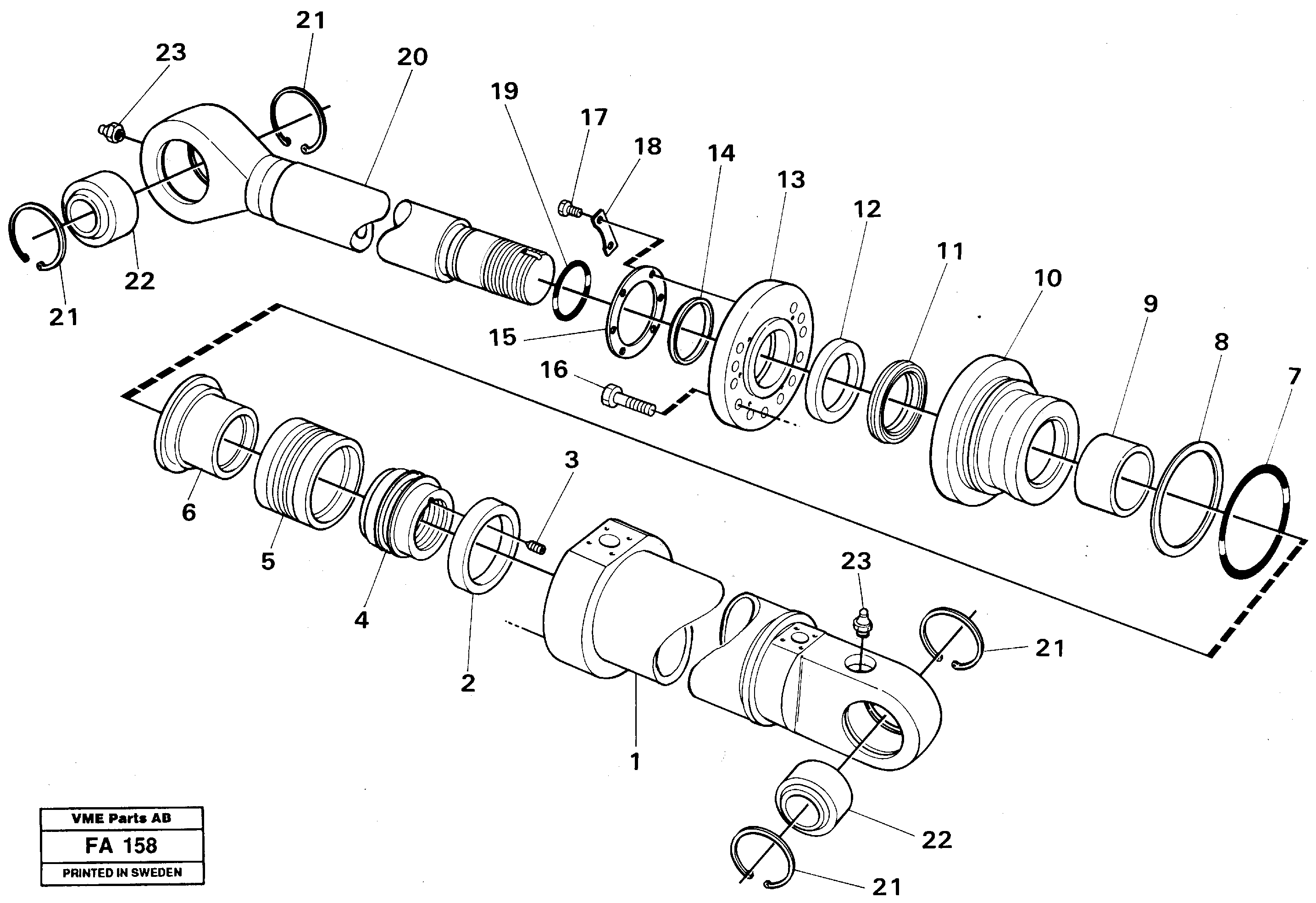 Knuckle cyl. Front shovel cyl. — volvo parts diagram