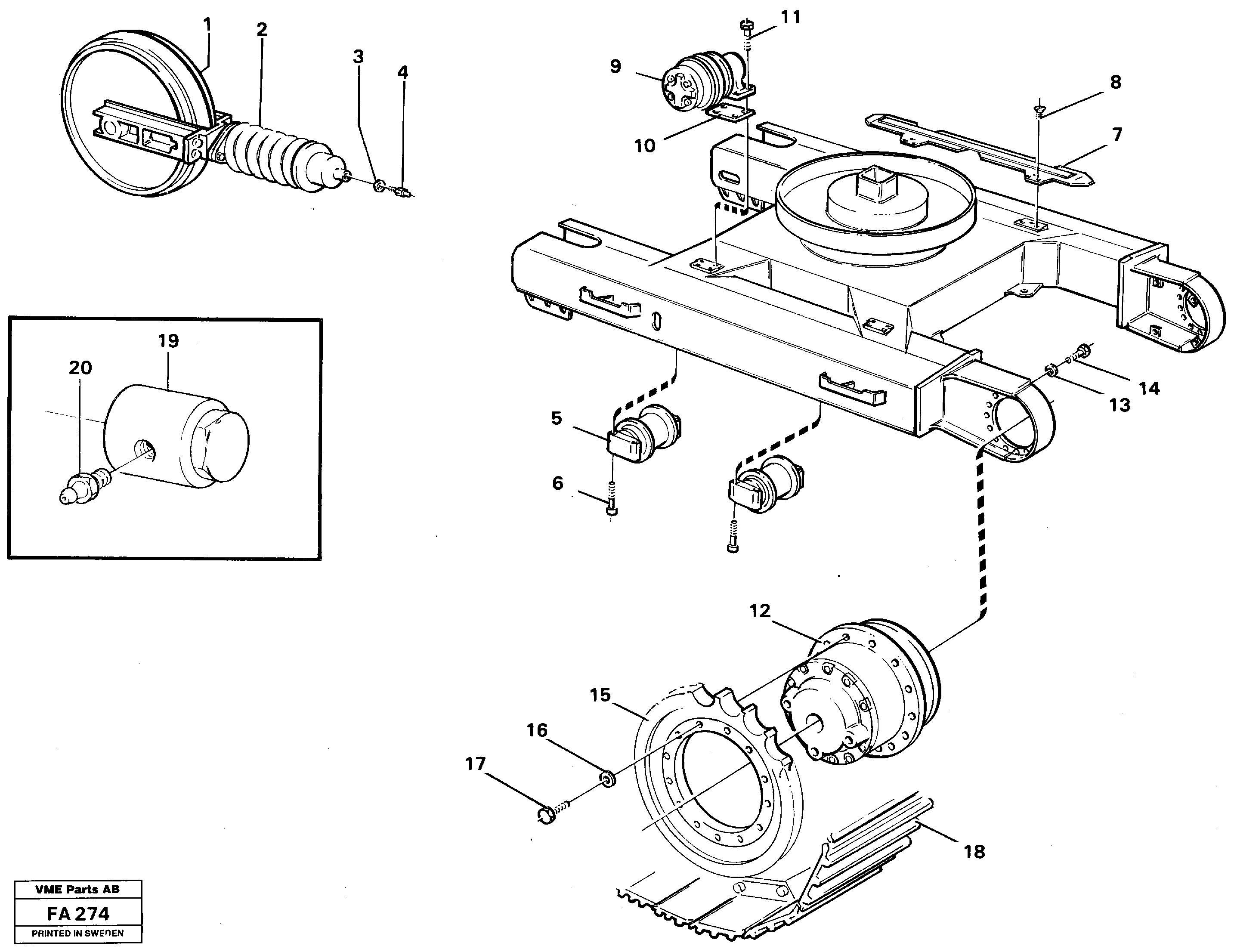 Crawler unit — volvo parts diagram