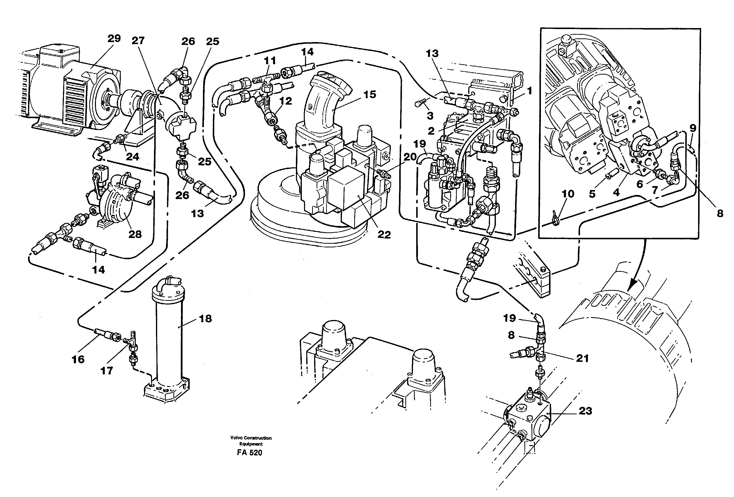 Magnet equipment Älmhult Hydraulic installation 9 Kw alternator  14265072 SER NO 4549- — volvo parts diagram