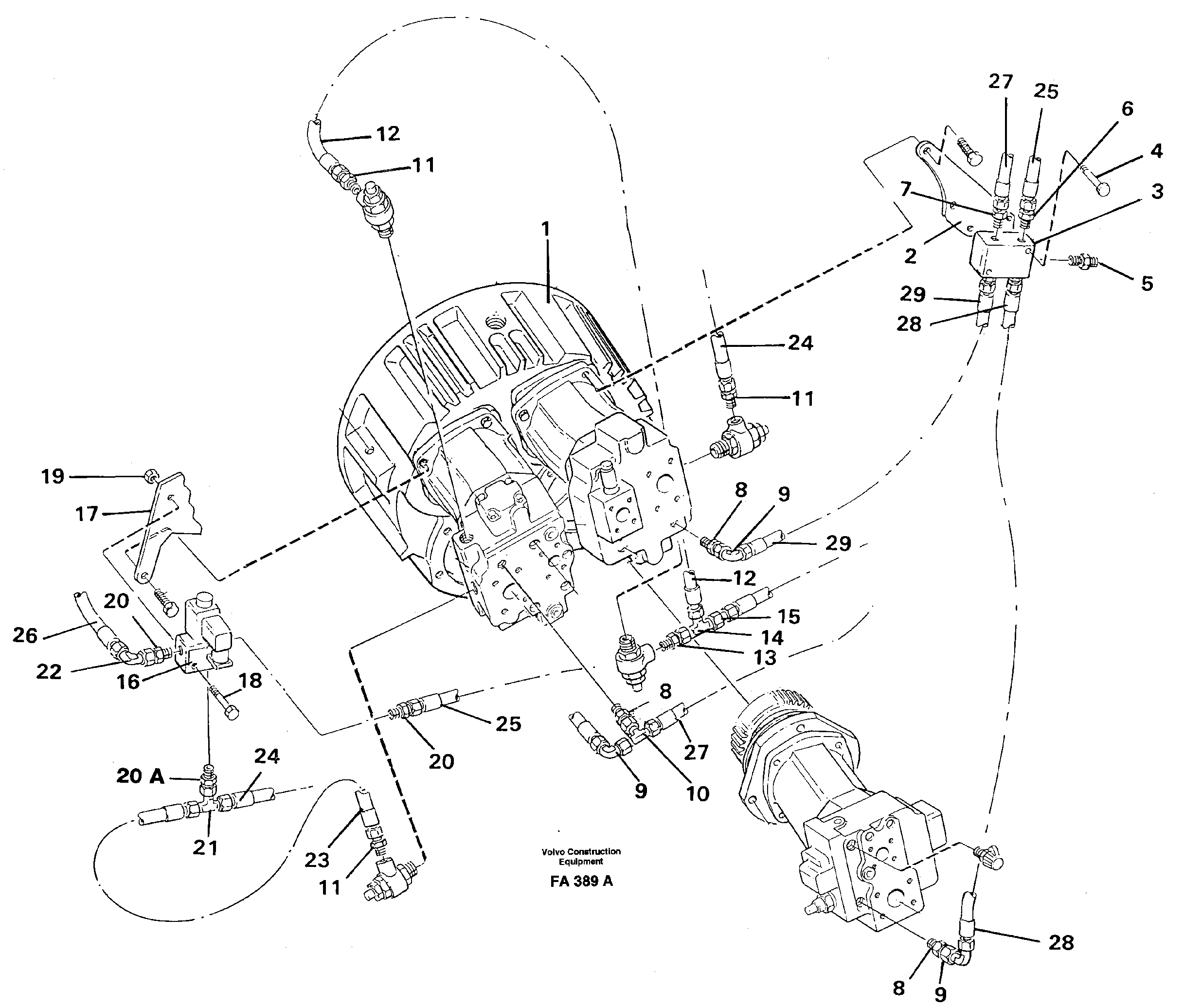 Hydraulic system, pump installation — volvo parts diagram
