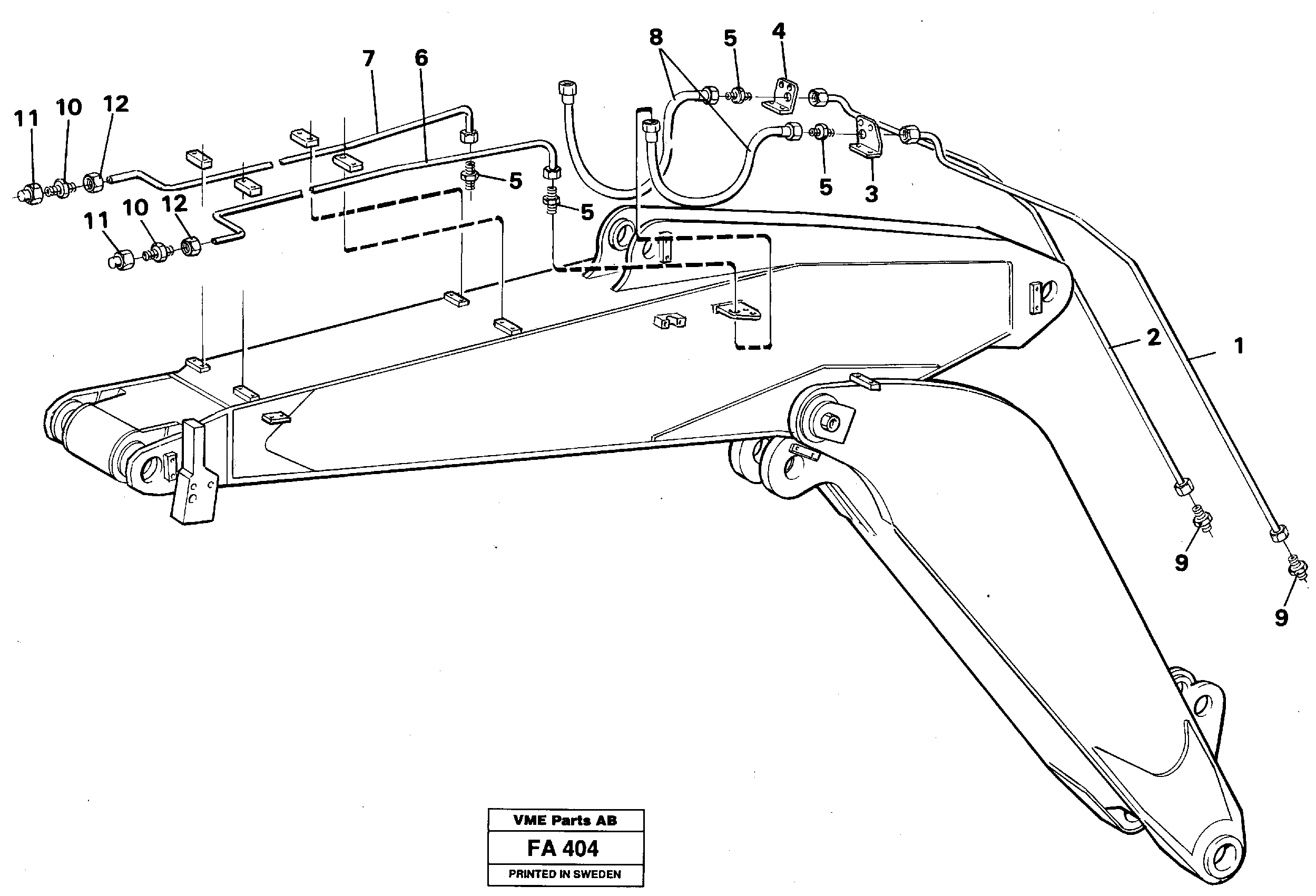 Slope bucket and grab equipment on adjustable boom, 5.90 m  14261702 — volvo parts diagram