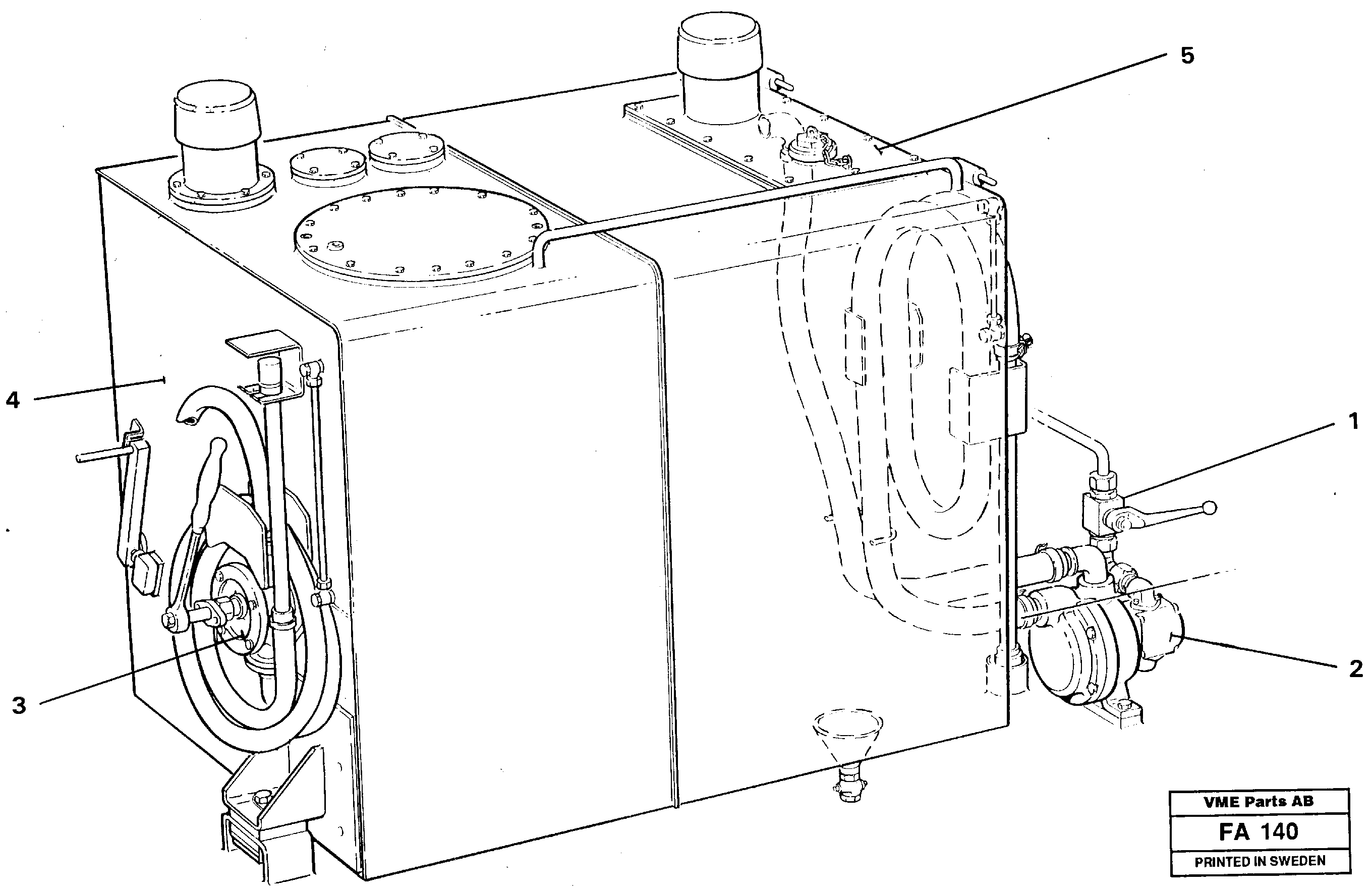 Hydraulik oiltank with tank pumps — volvo parts diagram