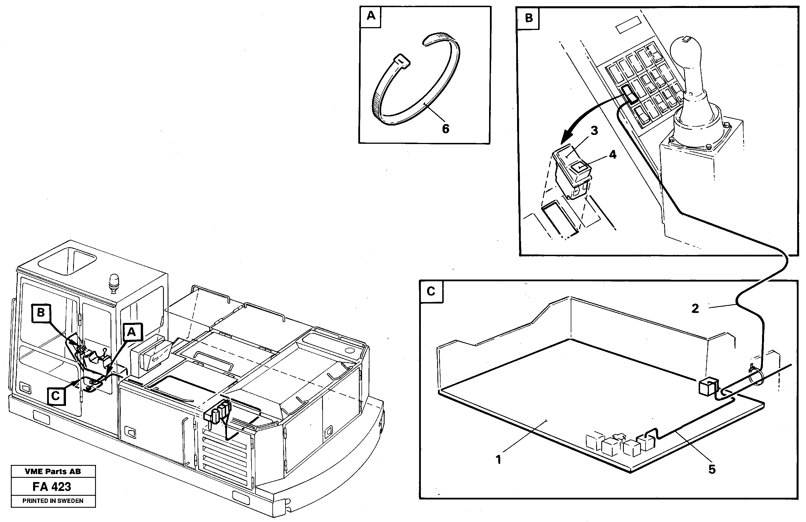 Electric installation of hammer/shears for mono- bloc boom  14257946 — volvo parts diagram