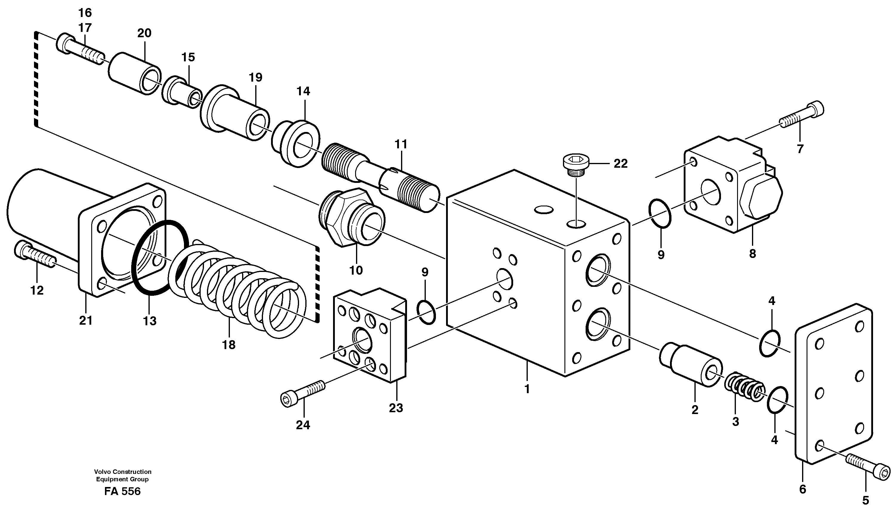 Hose rupture valve, dipper arm cylinder — volvo parts diagram