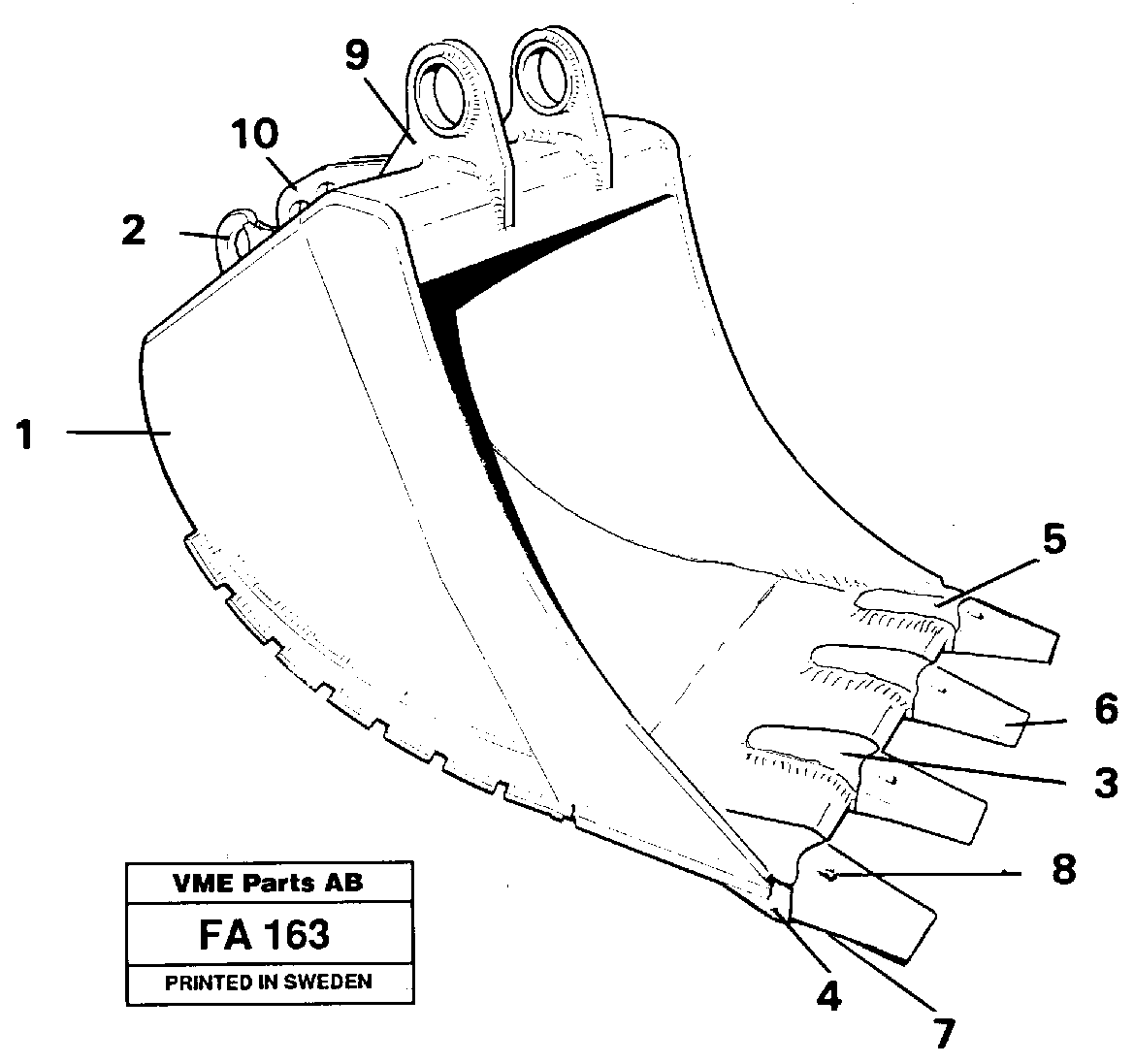 Buckets, direct fitting with plate cutting edges  14257674  14257911 — volvo parts diagram