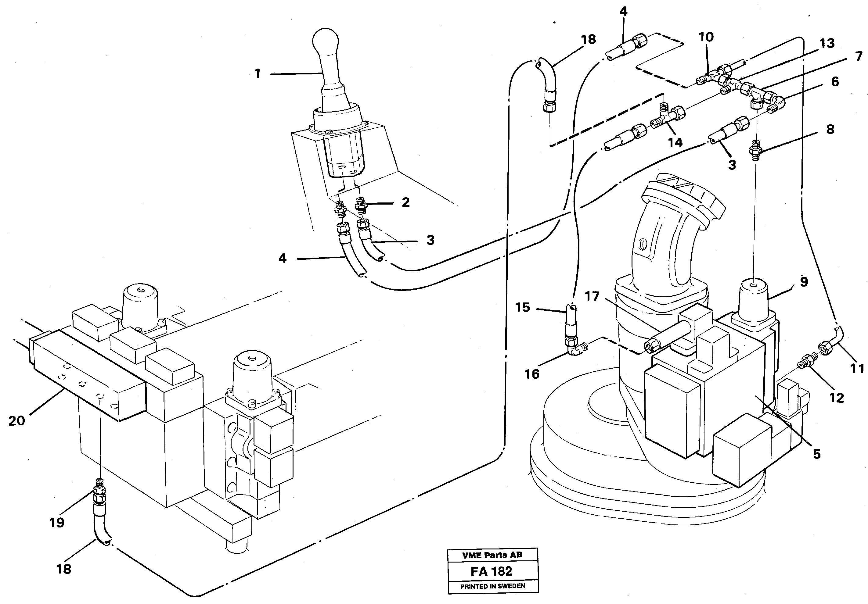 Servo hydraulics, slewing — volvo parts diagram