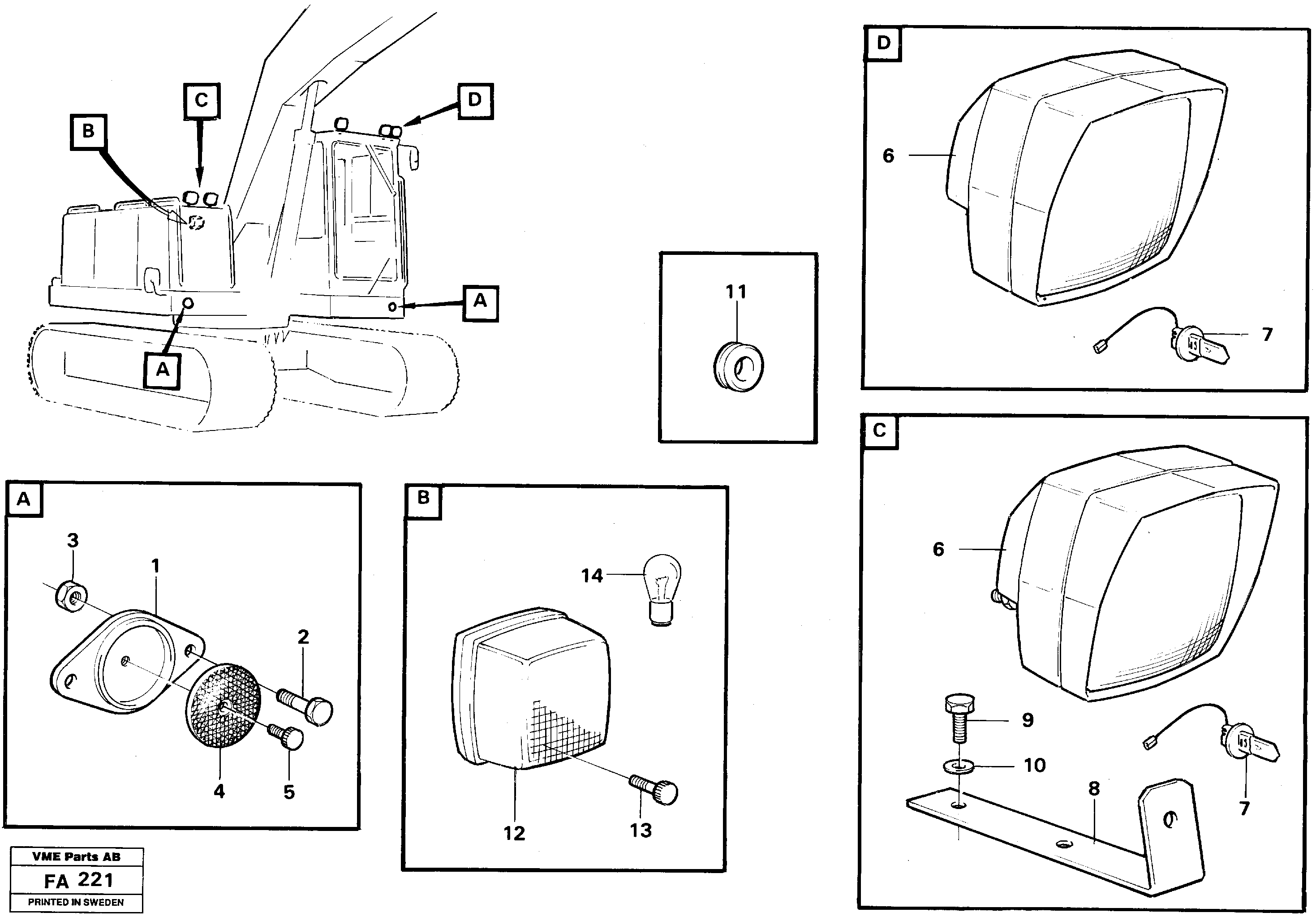 Lighting, front — volvo parts diagram