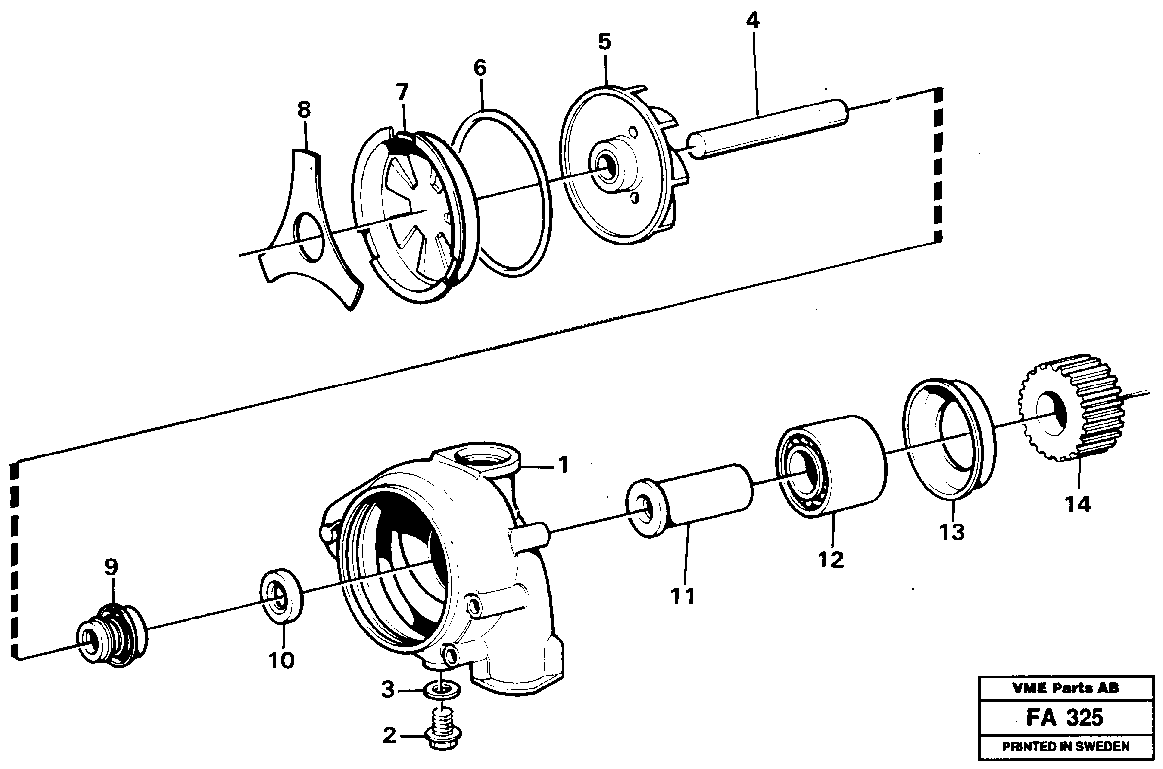 Water pump — volvo parts diagram