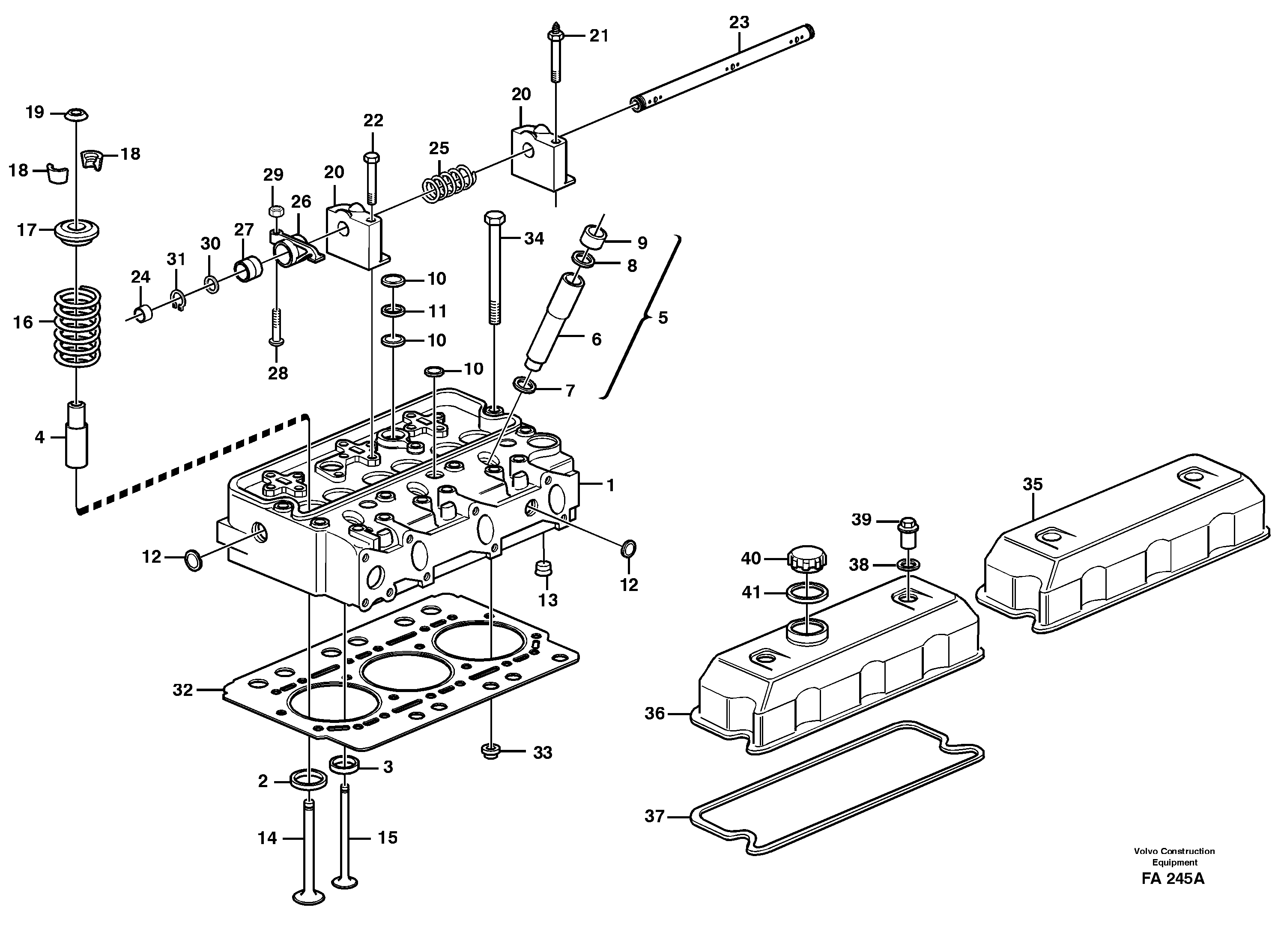 Cylinder head  TD 61 GE — volvo parts diagram
