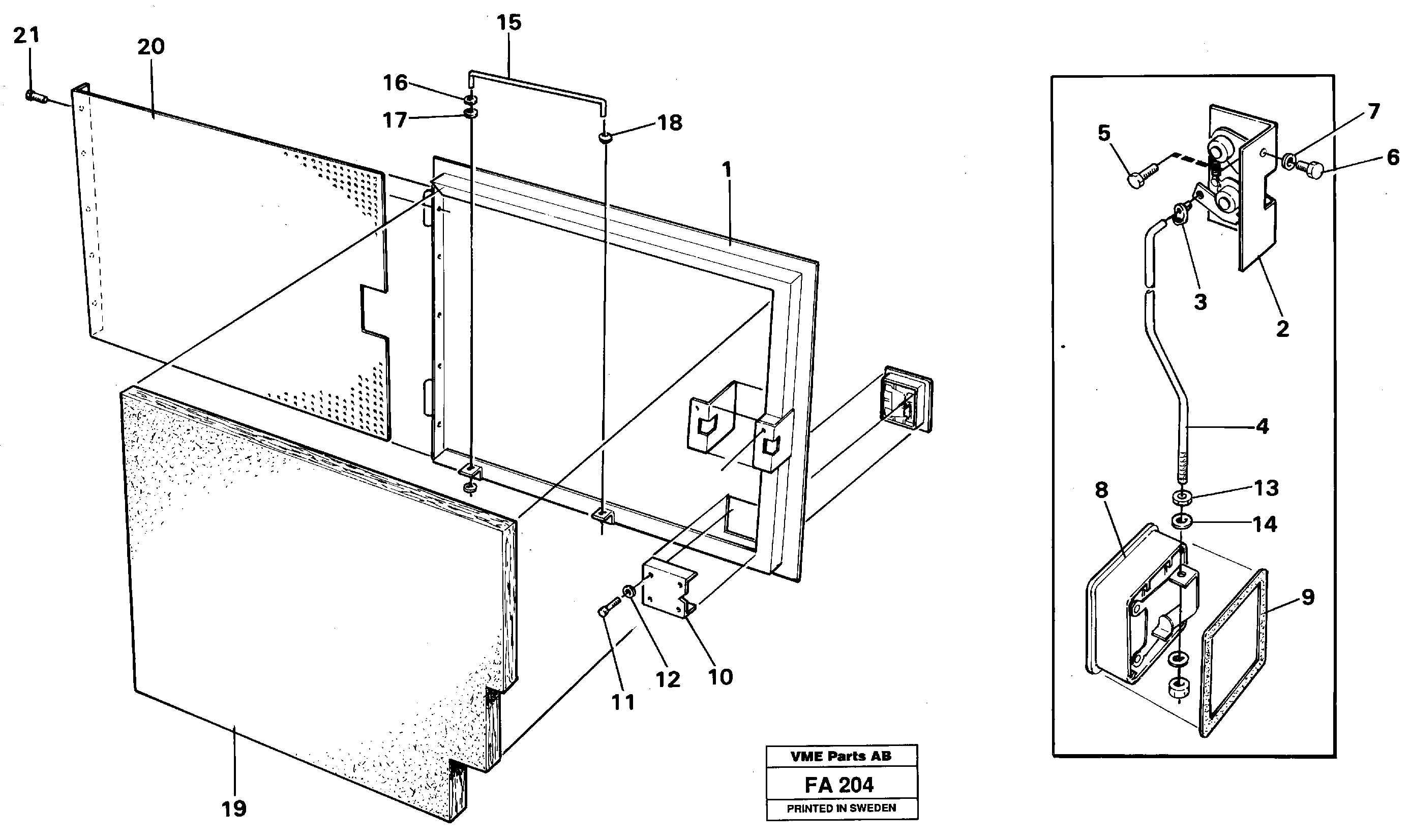 Door Rh, rear — volvo parts diagram
