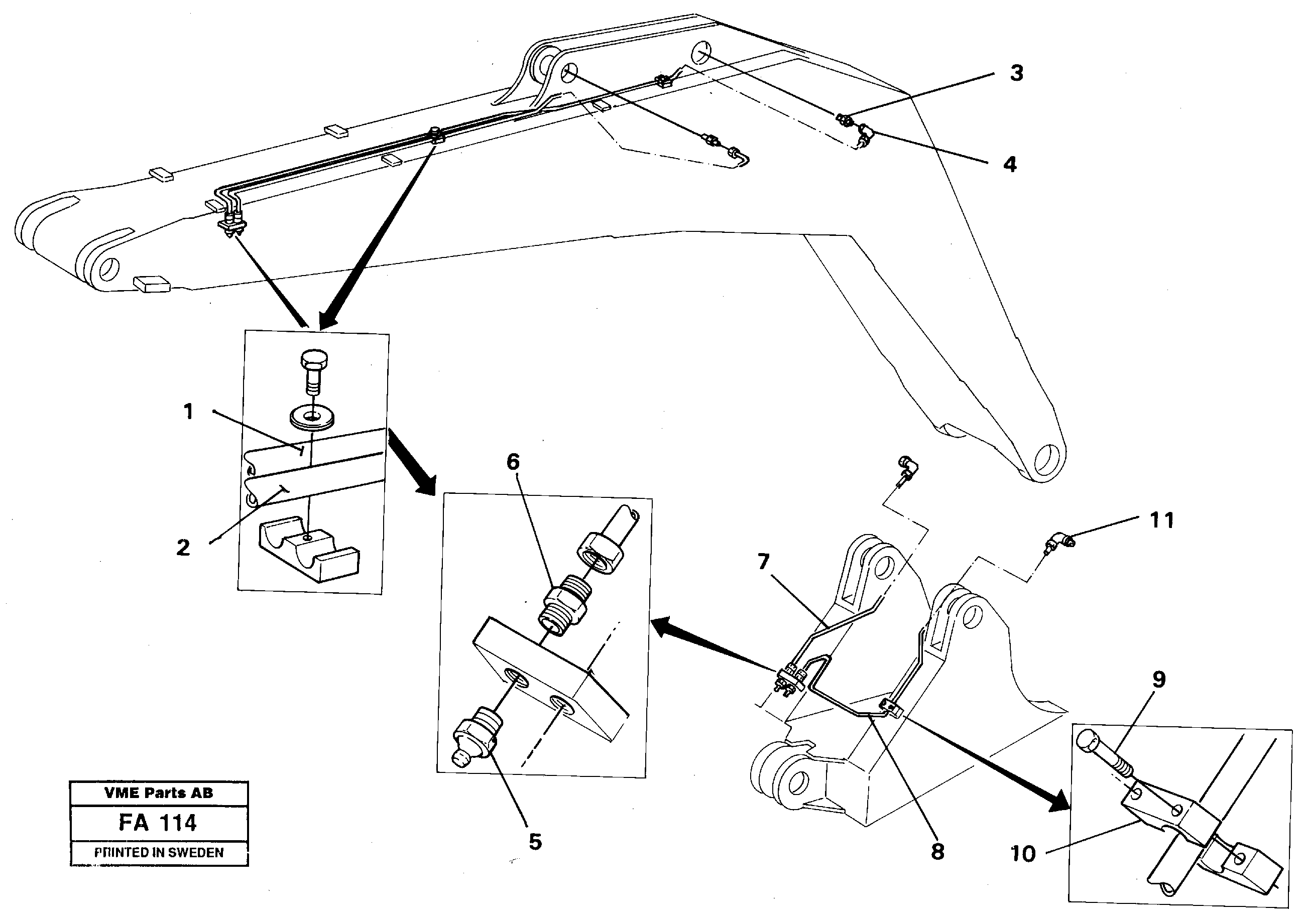 Backhoe lubricating 5.20m — volvo parts diagram