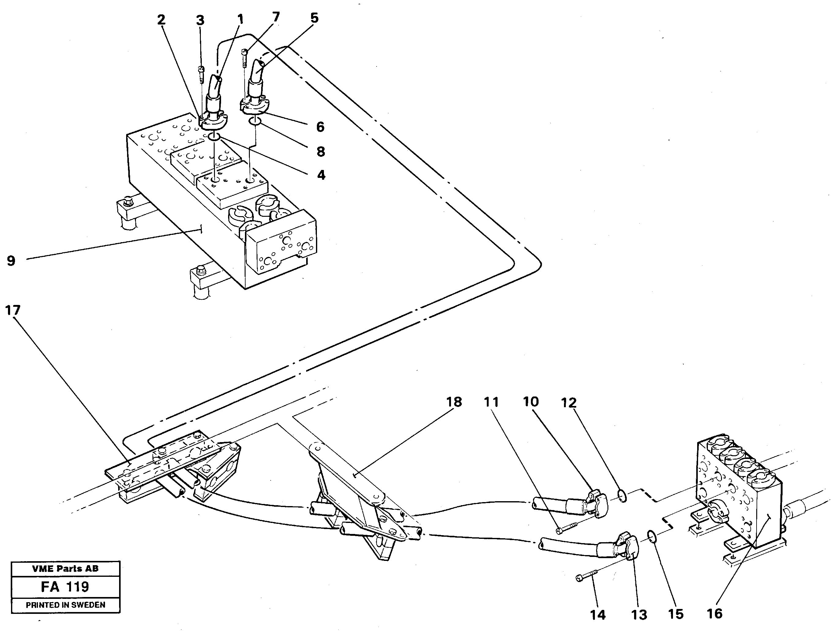 Hydraulic system Dipper arm — volvo parts diagram