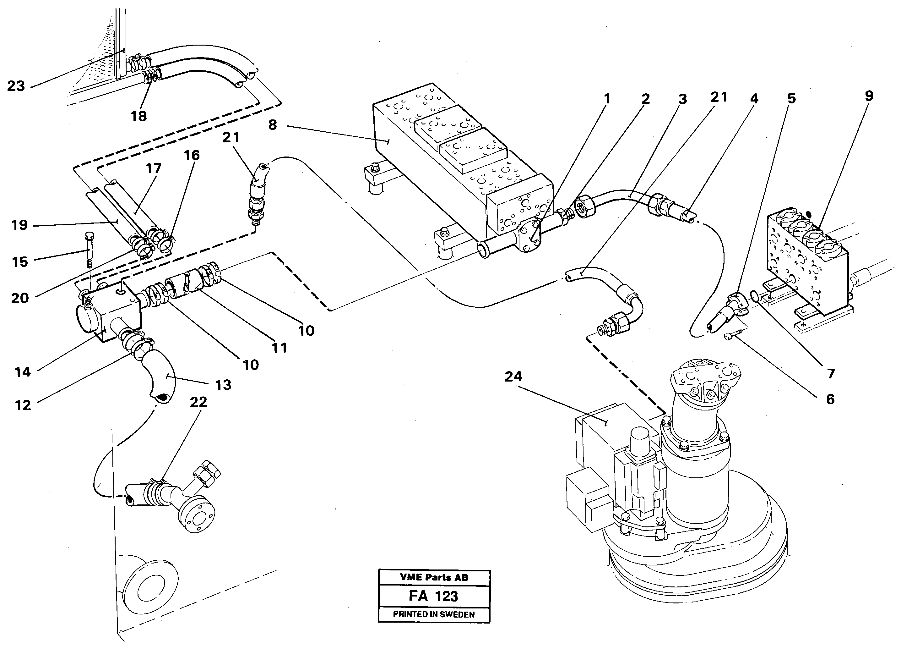 Hydraulic system, return lines — volvo parts diagram