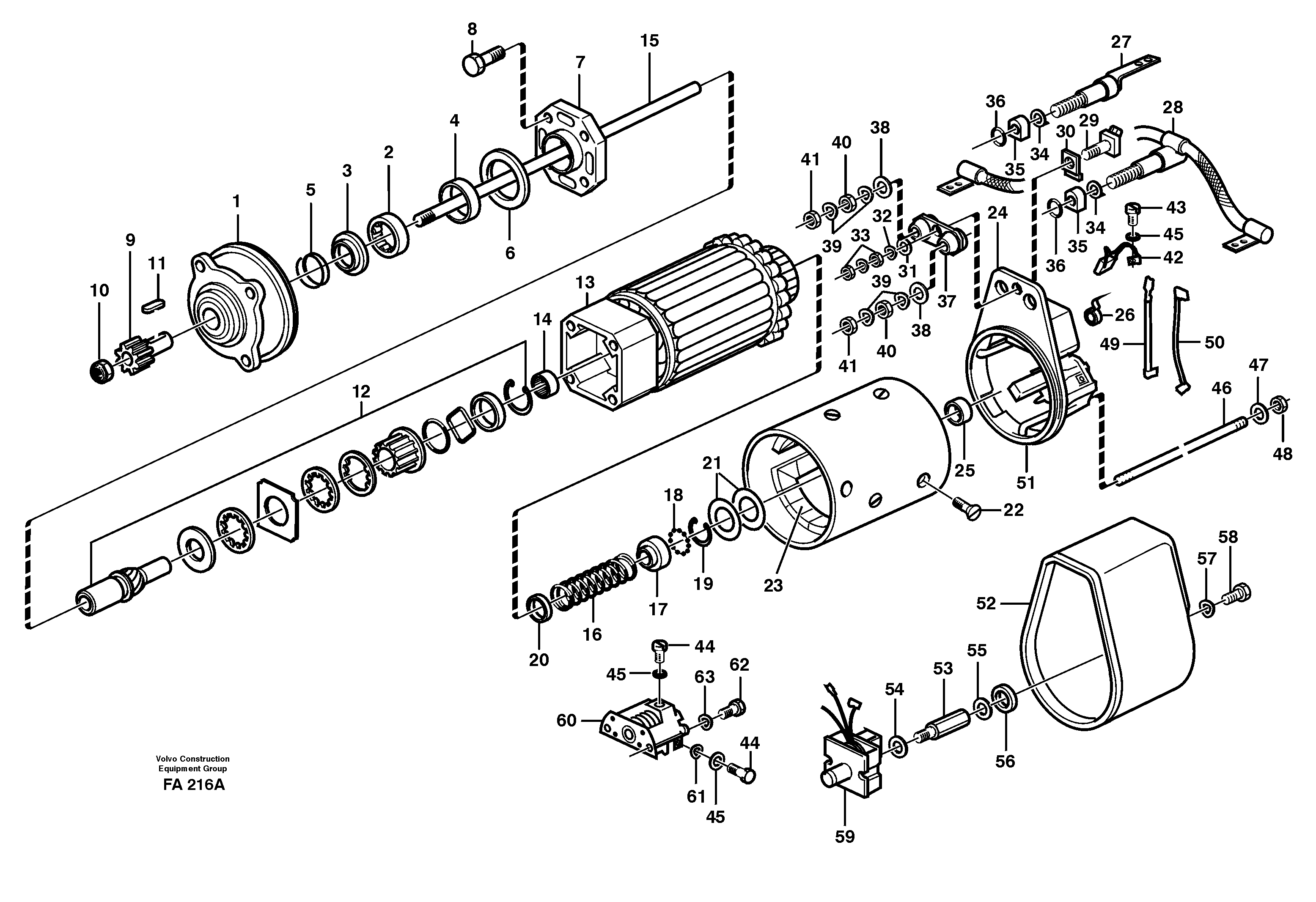 Starter motor — volvo parts diagram